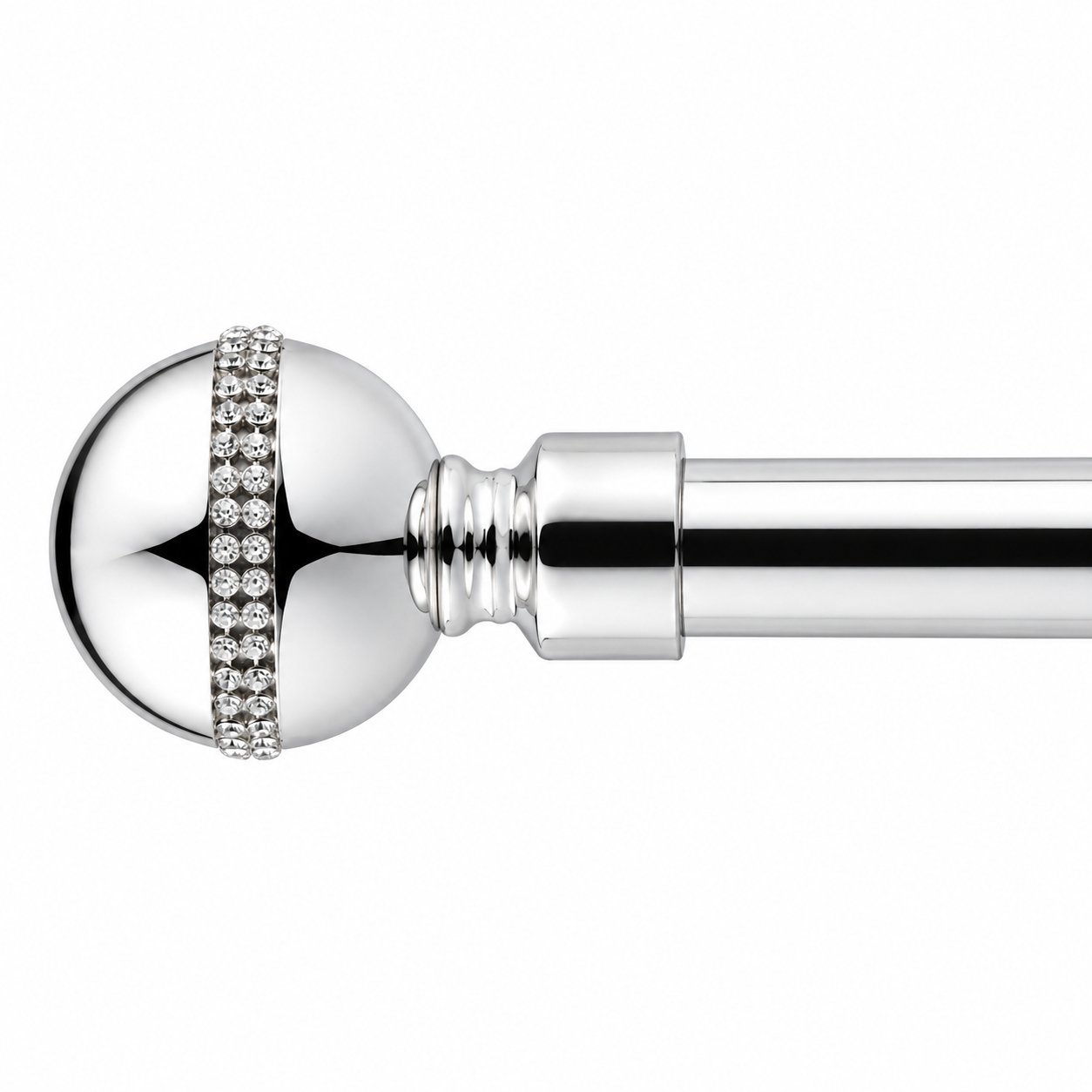 New Edge Blinds 16-19mm Chrome Jewel Eyelet Curtain Pole - 120cm - 210cm