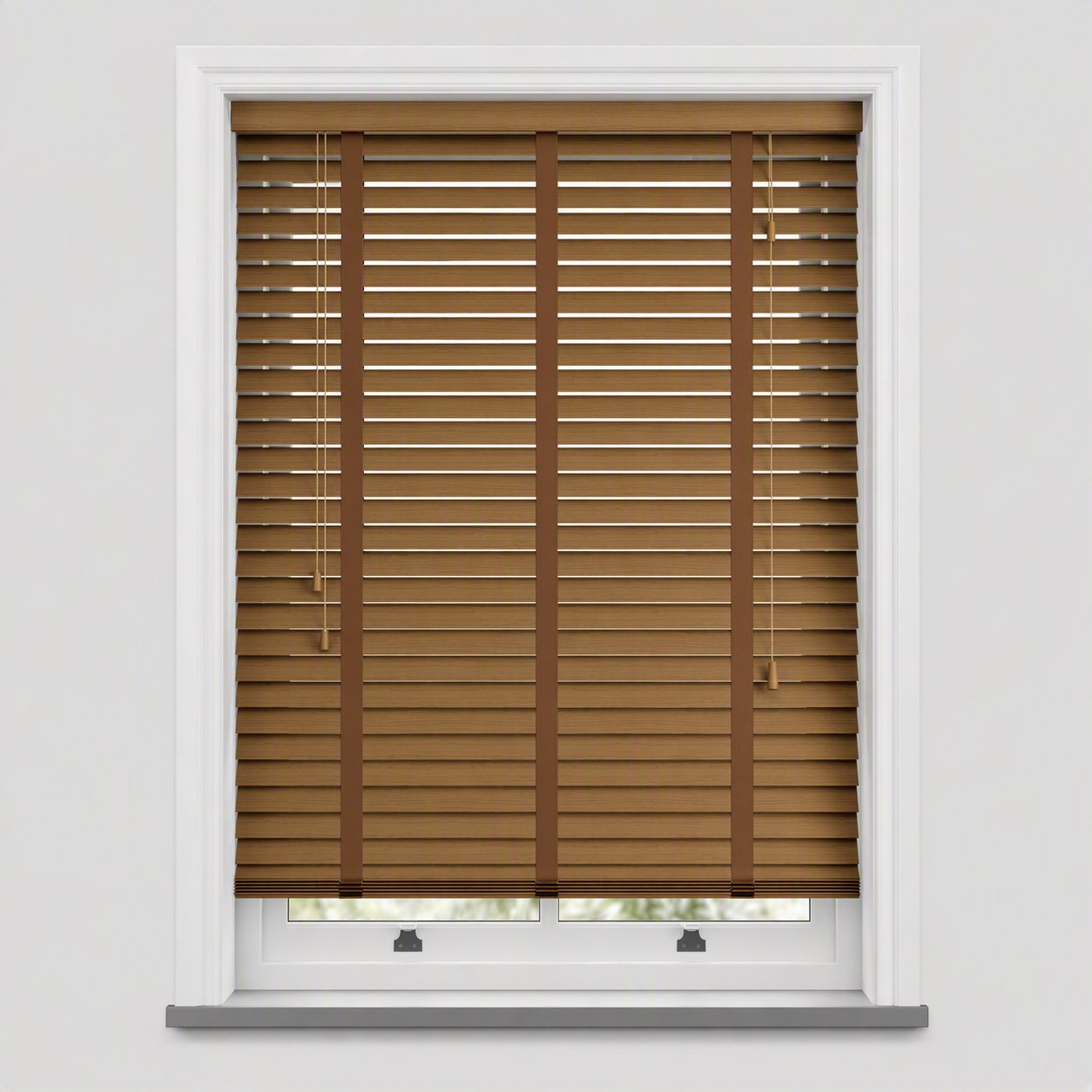 New Edge Blinds Truffle Faux Wood Tape Venetian Blind - 40cm x 120cm