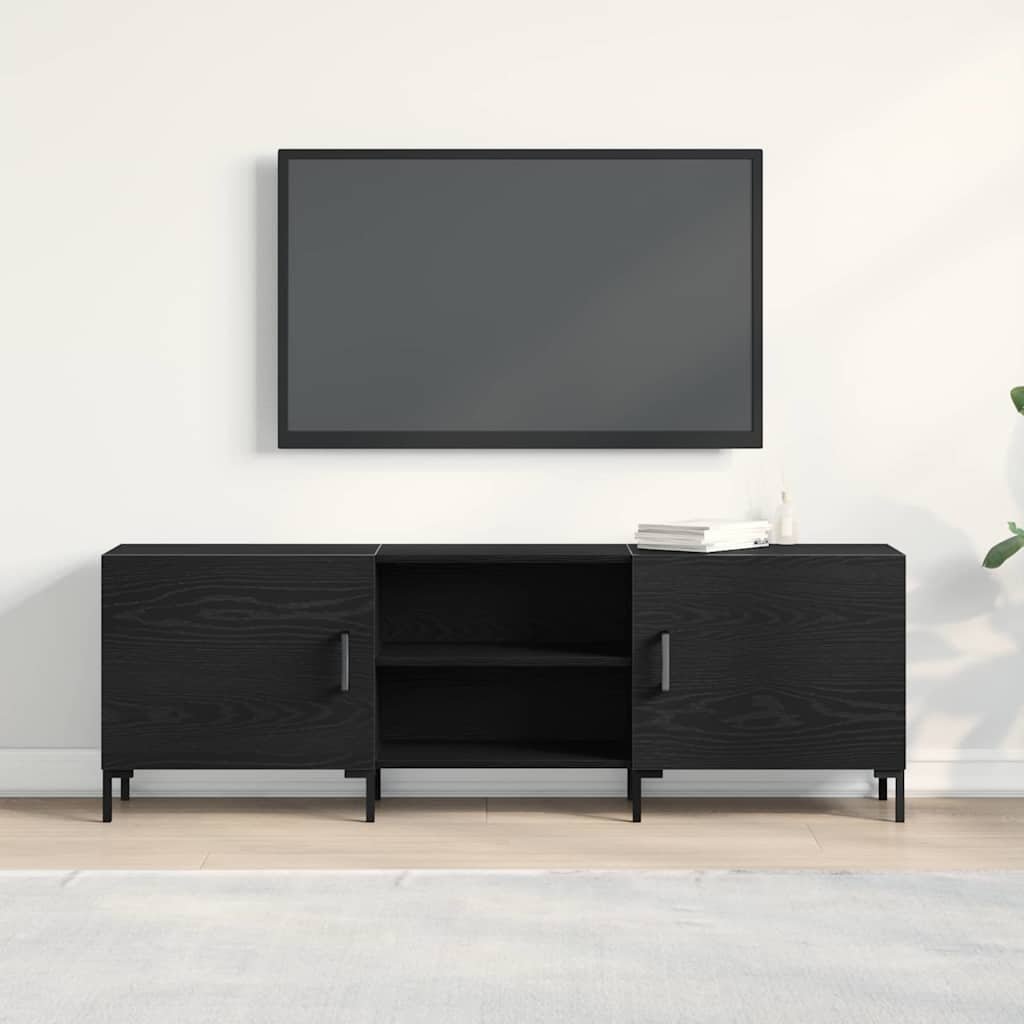 Walplus Engineered Wood TV Cabinet Set - Black - 150 x 30 x 50 cm