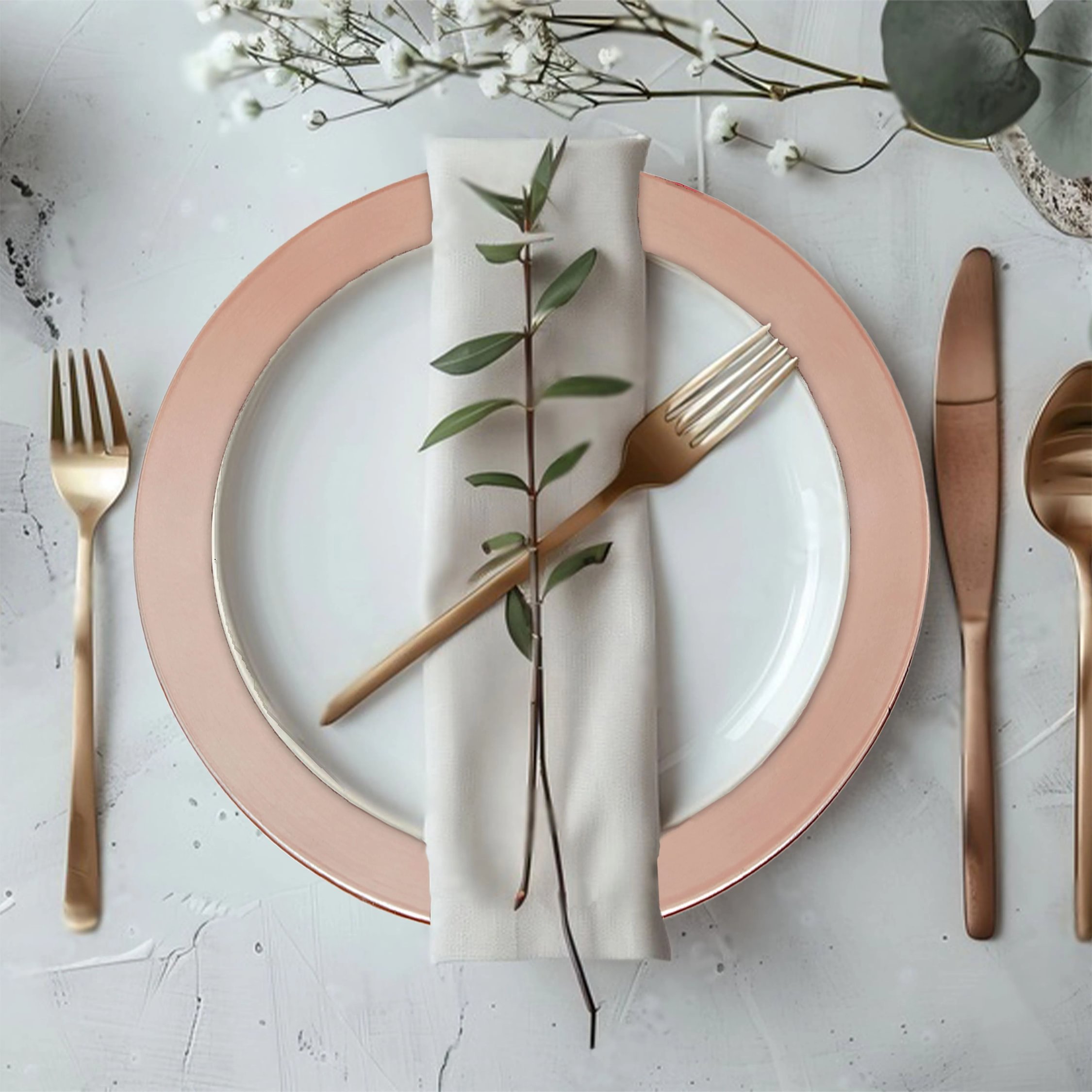 Orsina Dia Metal Charger Plate - Rose Gold