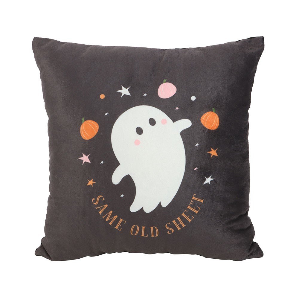 Something Different Same Old Sheet Square Ghost Cushion - Black & White