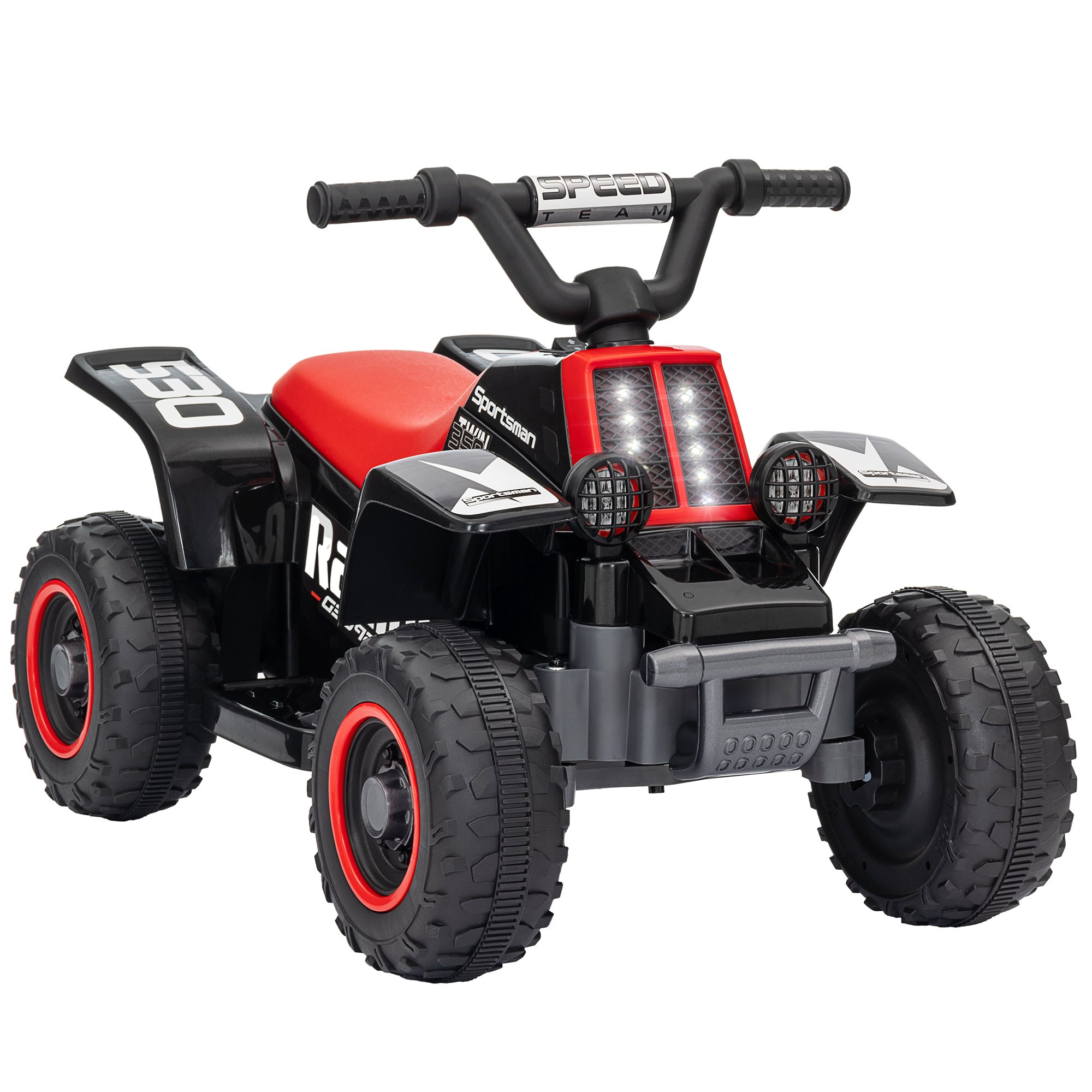 AIYAPLAY 6V 18 to 36 Months LED Headlights Kids Electric Quad Bike – Black