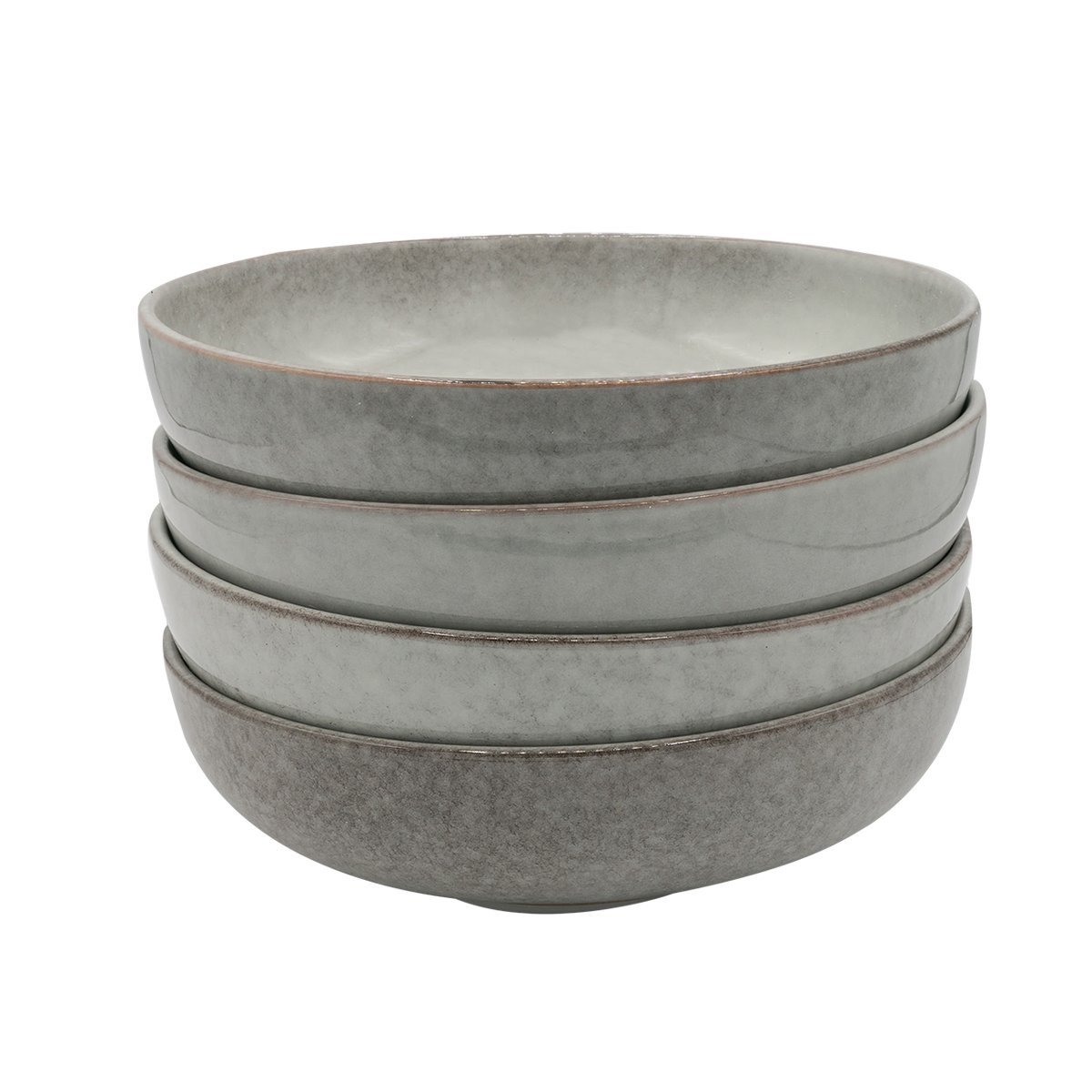Cooks Professional Set of 4 20cm Nordic Stoneware Pasta Bowls - Grey