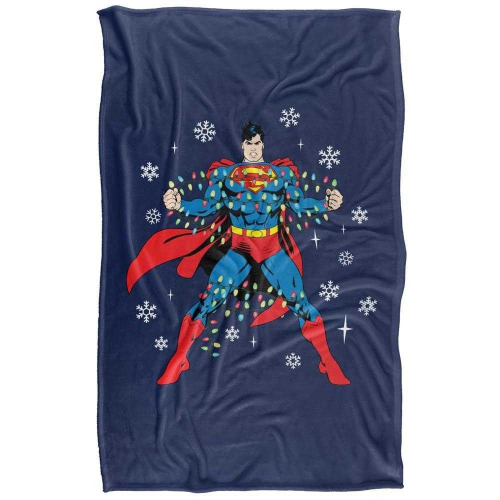 Superman Christmas Lights Soft Touch Blanket - 147cm x 91cm