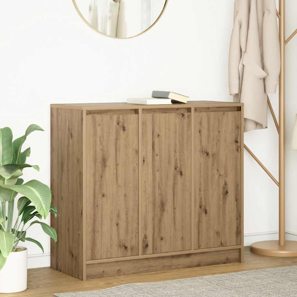 Walplus Engineered Wood Sideboard - Oak - 85 x 34 x 76 cm