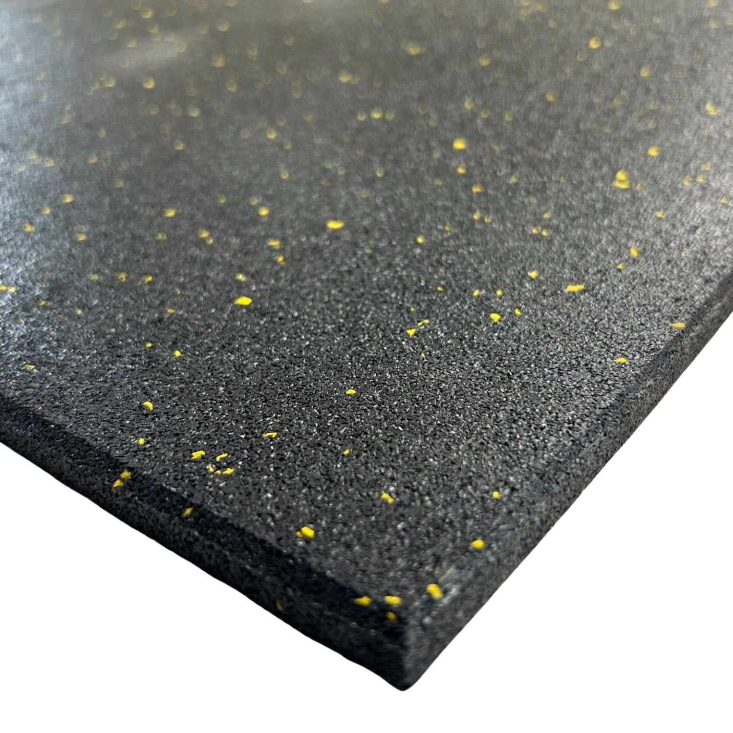 Ark Mat Yellow Fleck 10mm Rubber Crumb Gym Floor Tiles - 1m x 1m