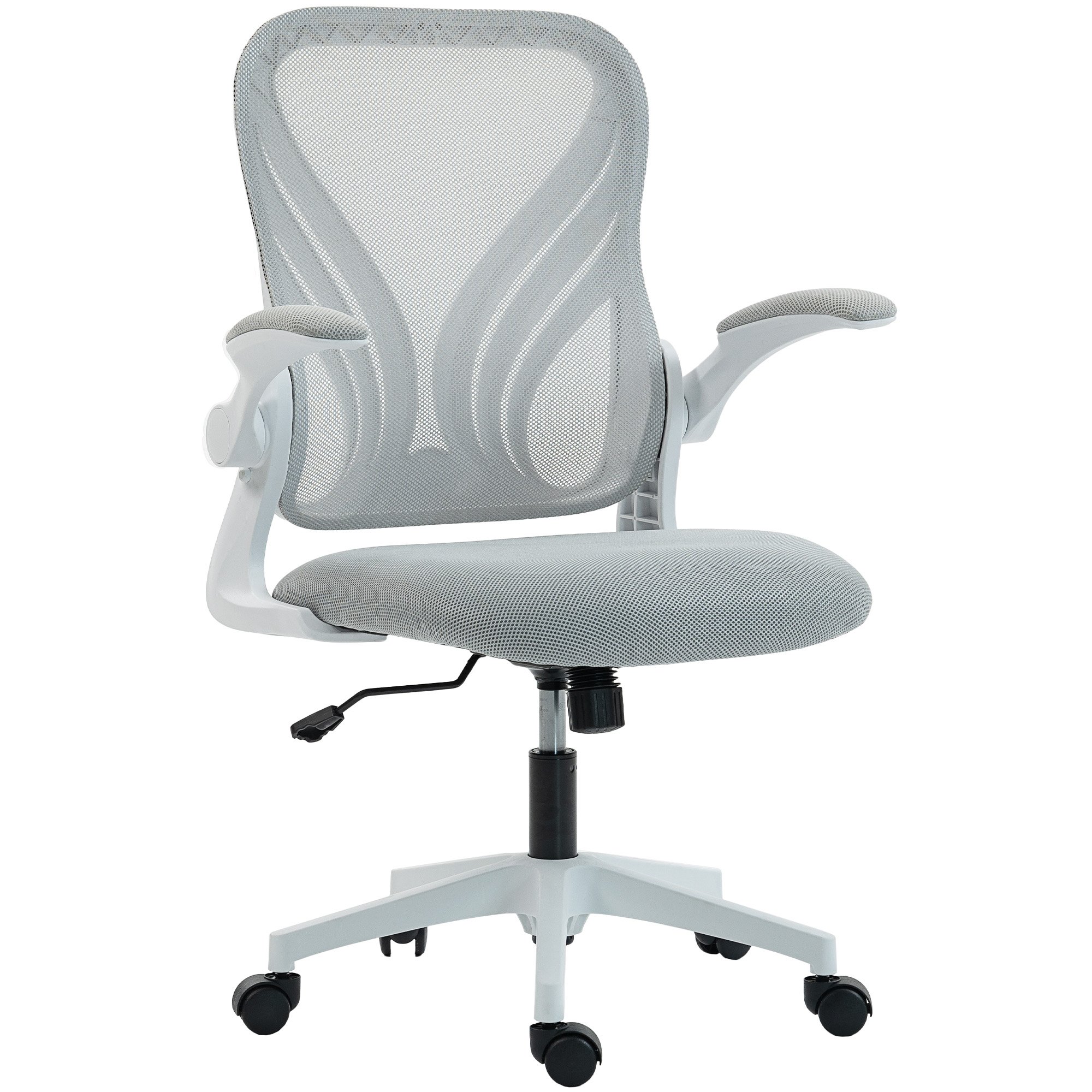 HOMCOM Mesh Swivel Office Chair with Foldable Backrest - Light Grey