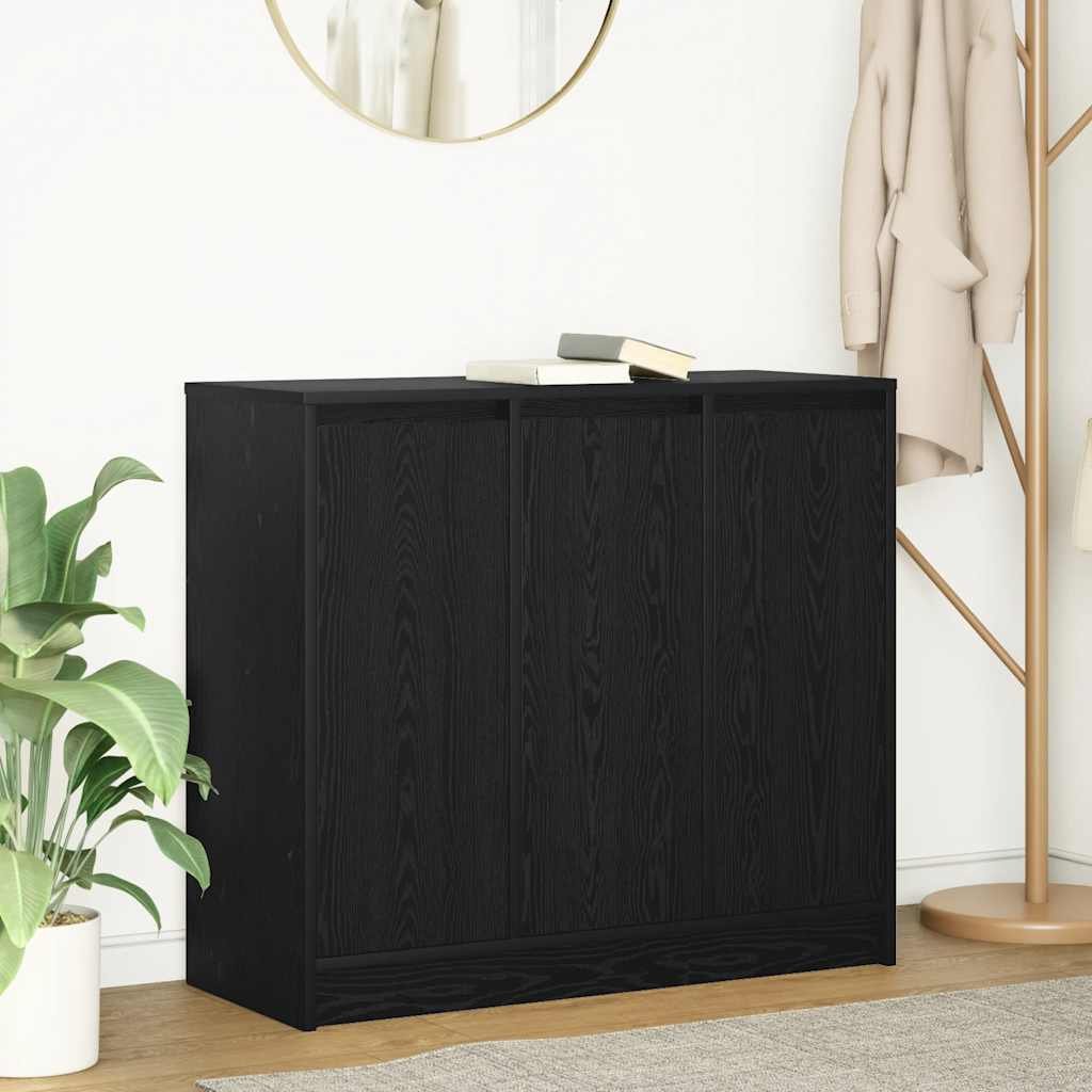 Walplus Engineered Wood Sideboard - Black Ash - 85 x 34 x 76 cm