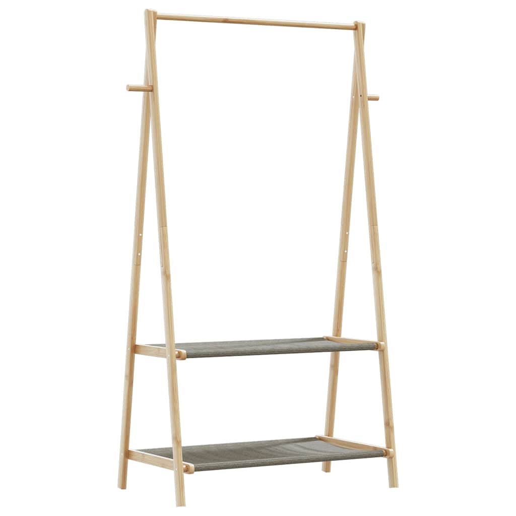 Walplus Bamboo Clothes Rack with Fabric Shelves - 96 x 45.5 x 150.5 cm