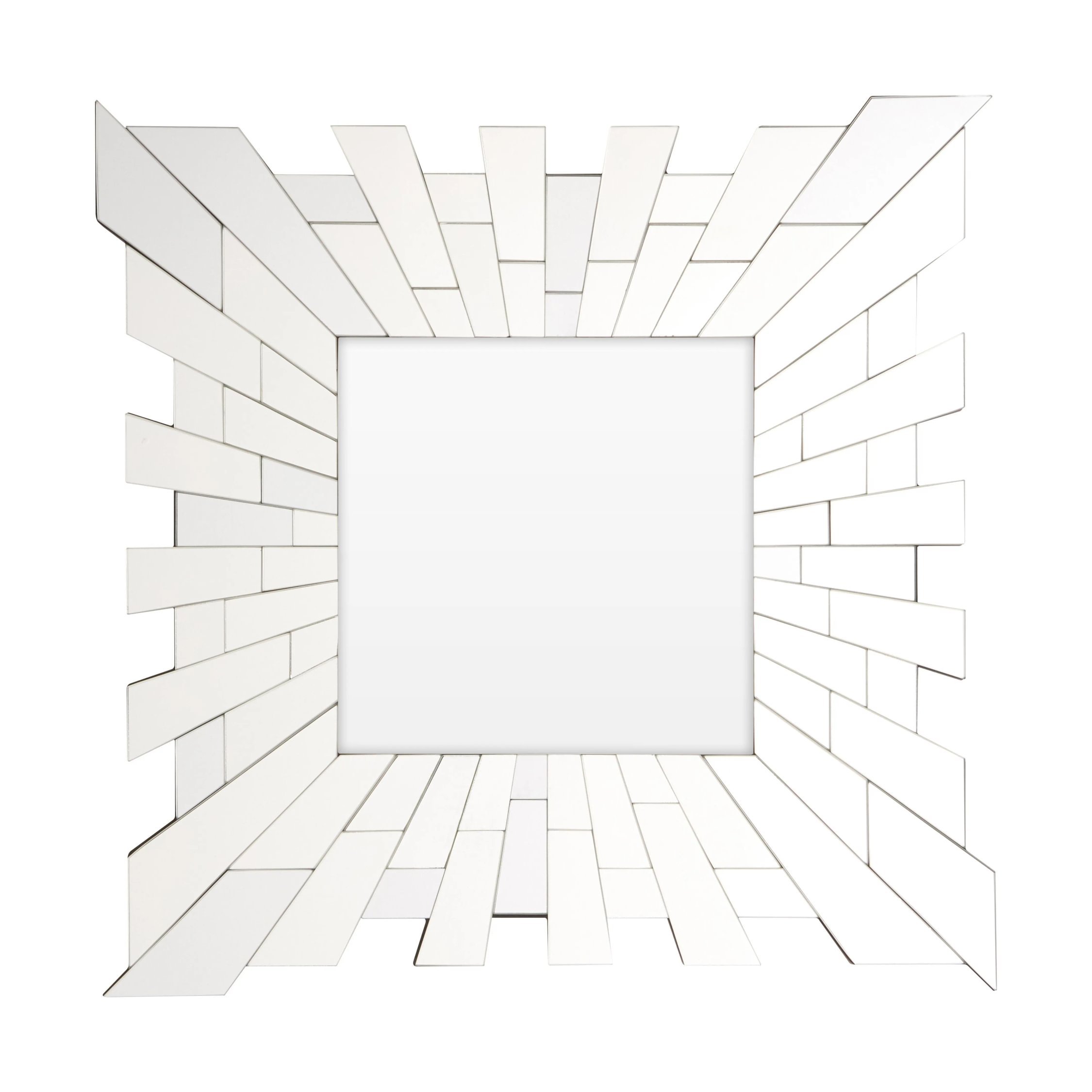 Orsina Glitzy Square Wall Mirror – Silver
