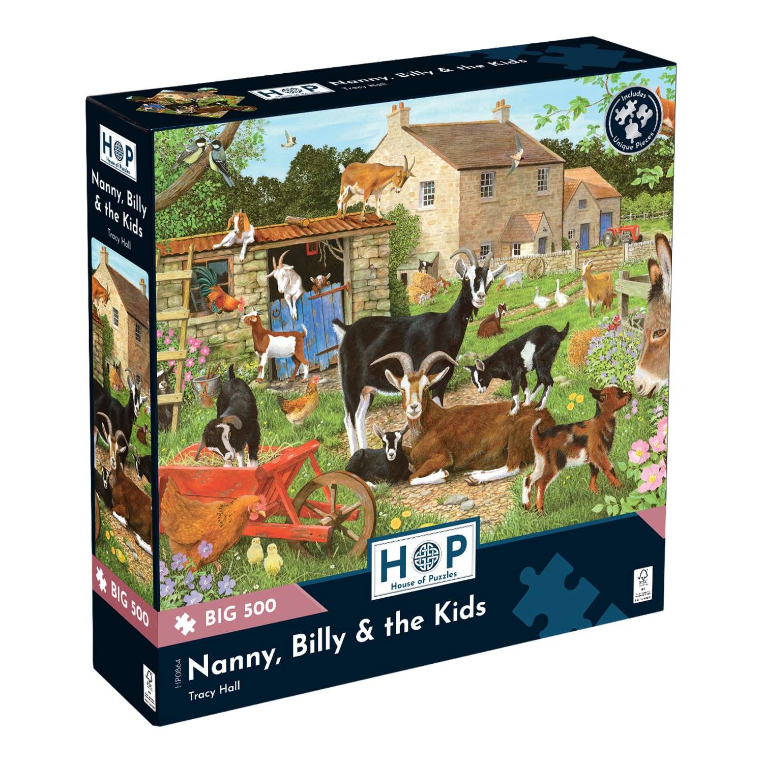 The House of Puzzles Nanny Billy & the Kids BIG 500 Piece Jigsaw Puzzle