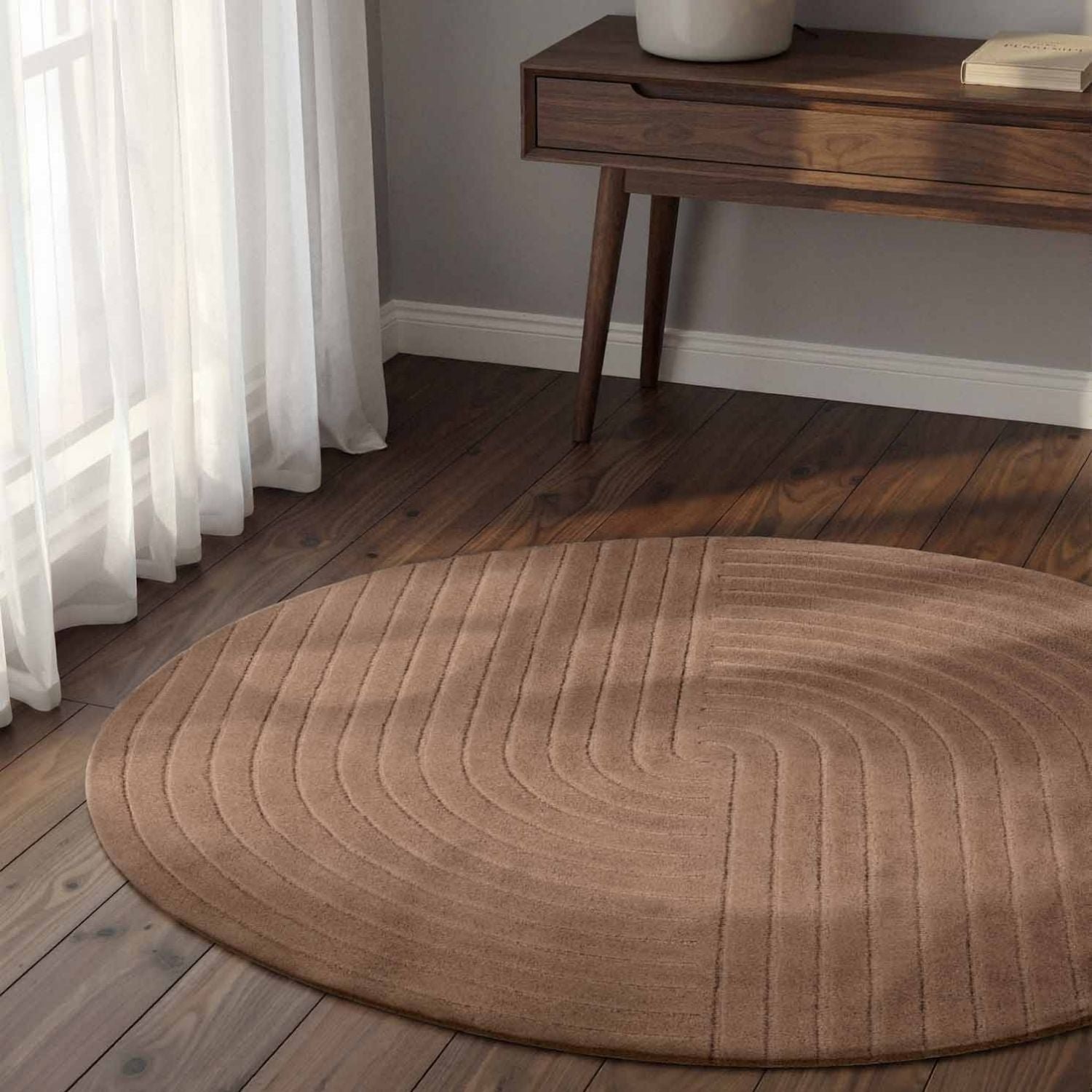 Hanse Home Beige Vikosa Arcura Abstract Round Rug - 150cm