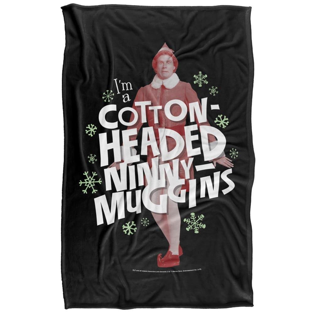 Elf Cottonheaded Ninnymuggins Soft Touch Black Blanket - 152cm x 127cm