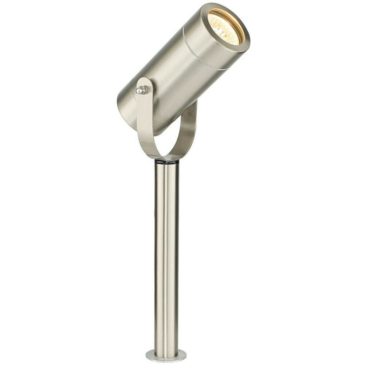 Loops Direct 9cm Stainless Steel Ground Spike Lamp - Brushed Stainless Steel