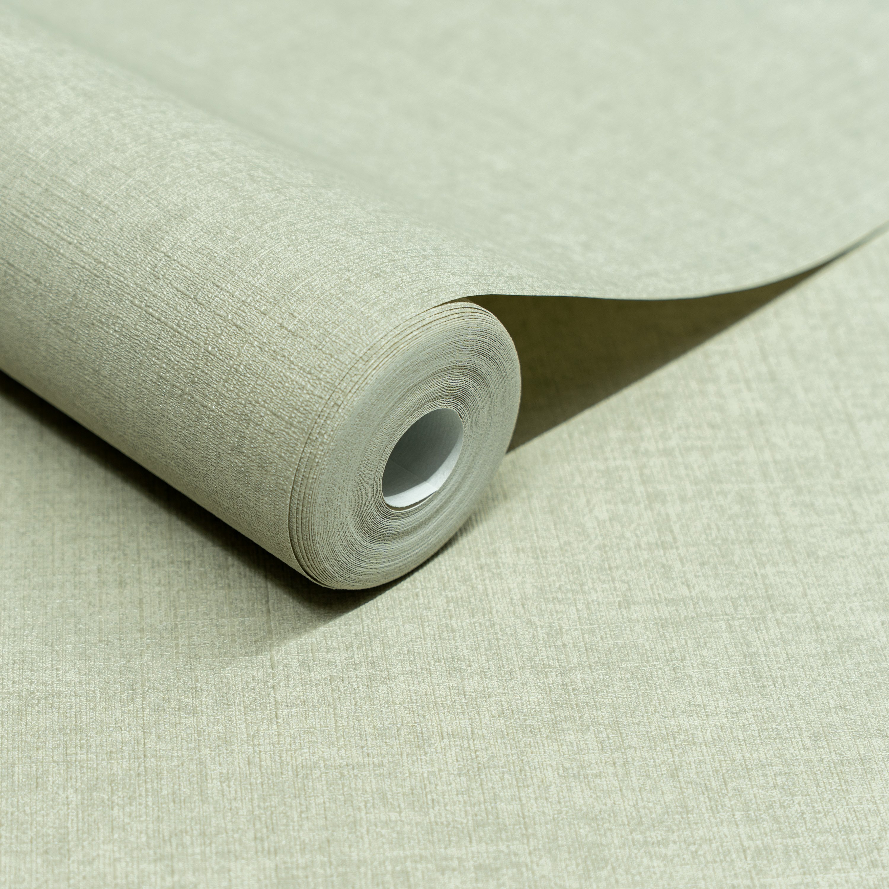 Grandeco Solena Brushed Check Weave Hessian Textured Wallpaper - Light Green