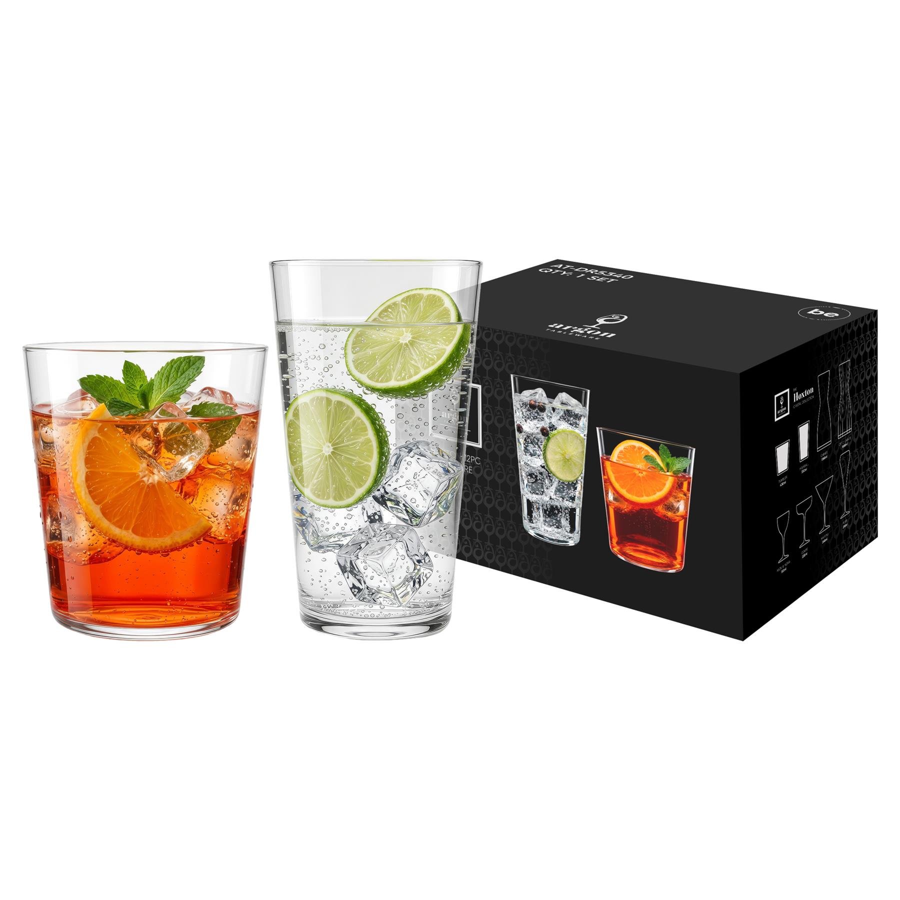 Argon Tableware 12 Piece Hoxton Crystal Tumbler Set