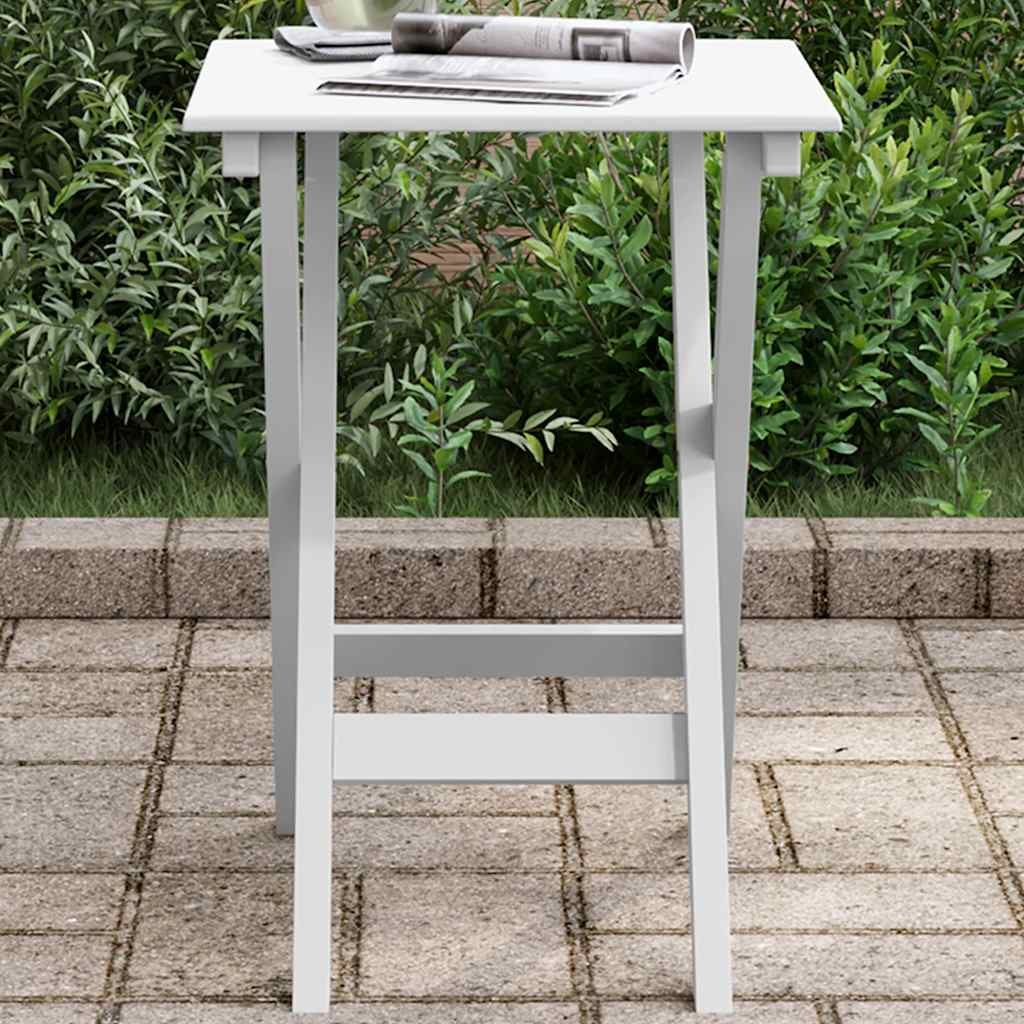 Walplus Poplar Wood Side Table Foldable - White - 60 x 35 x 5 cm