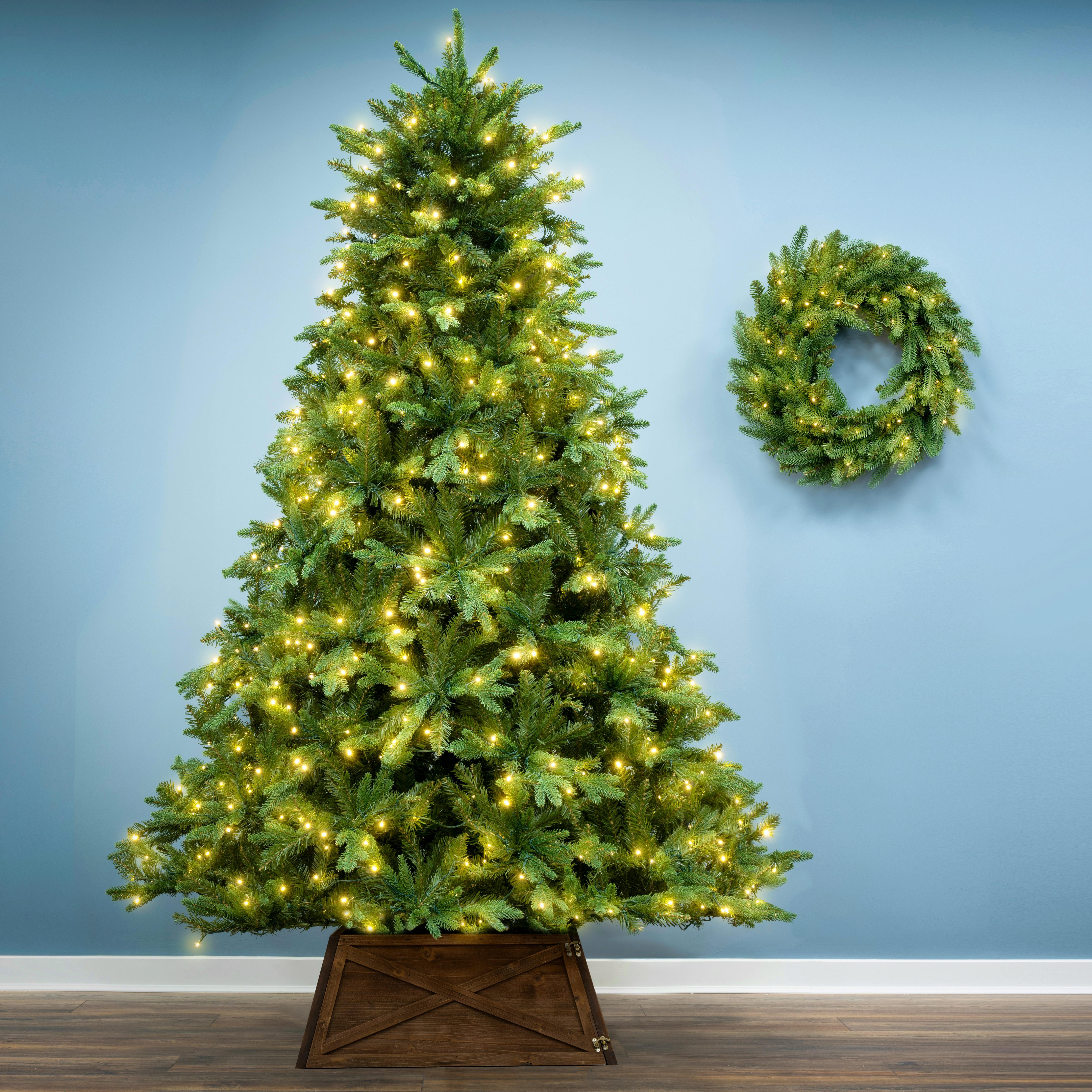 Christmas Tree World 6ft Pre-Lit Woodland Pine Hinged Branches Tree