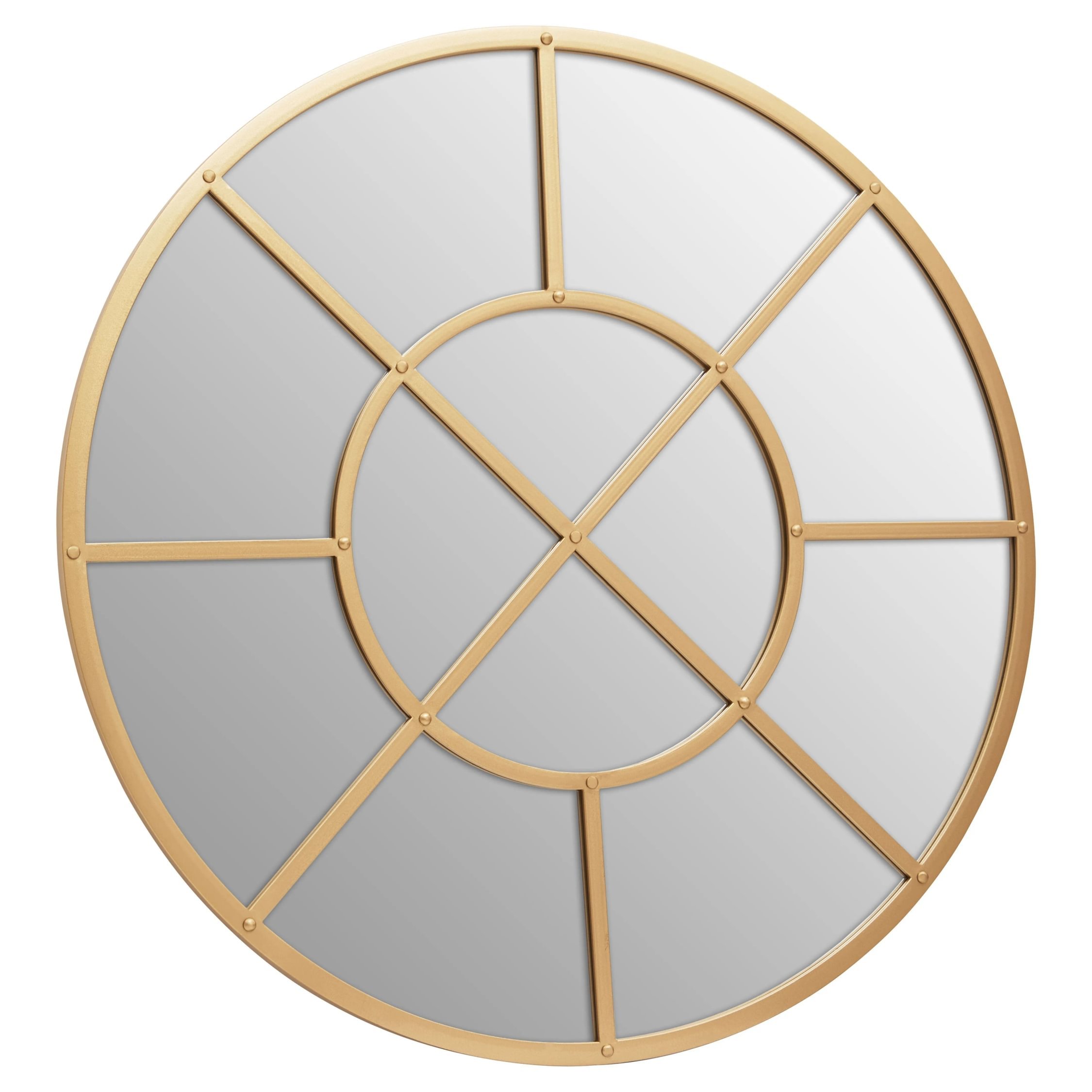 Orsina Descartes Finish Round Wall Mirror – Gold