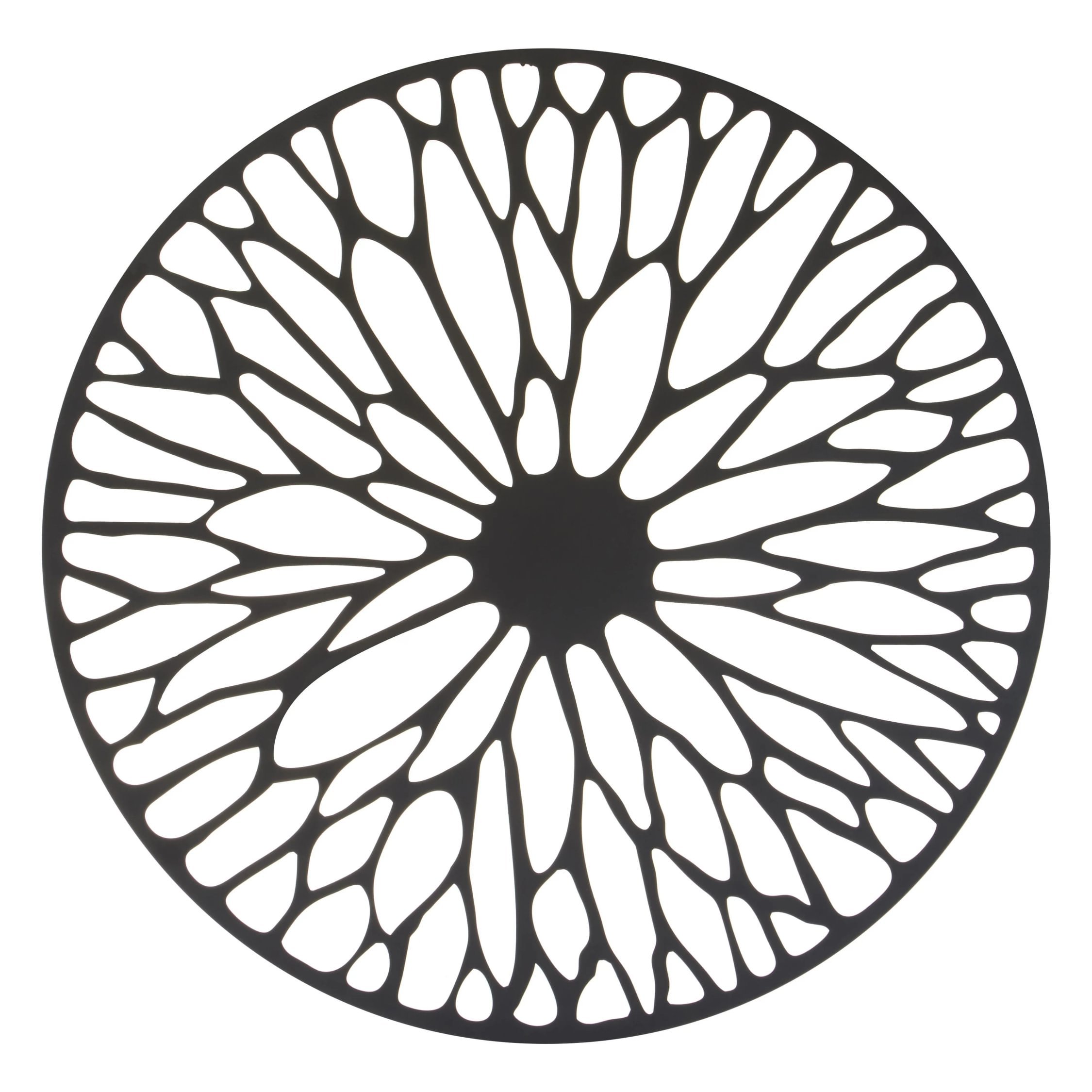 Orsina Trento Medium Frame Floral Design Wall Art - Black