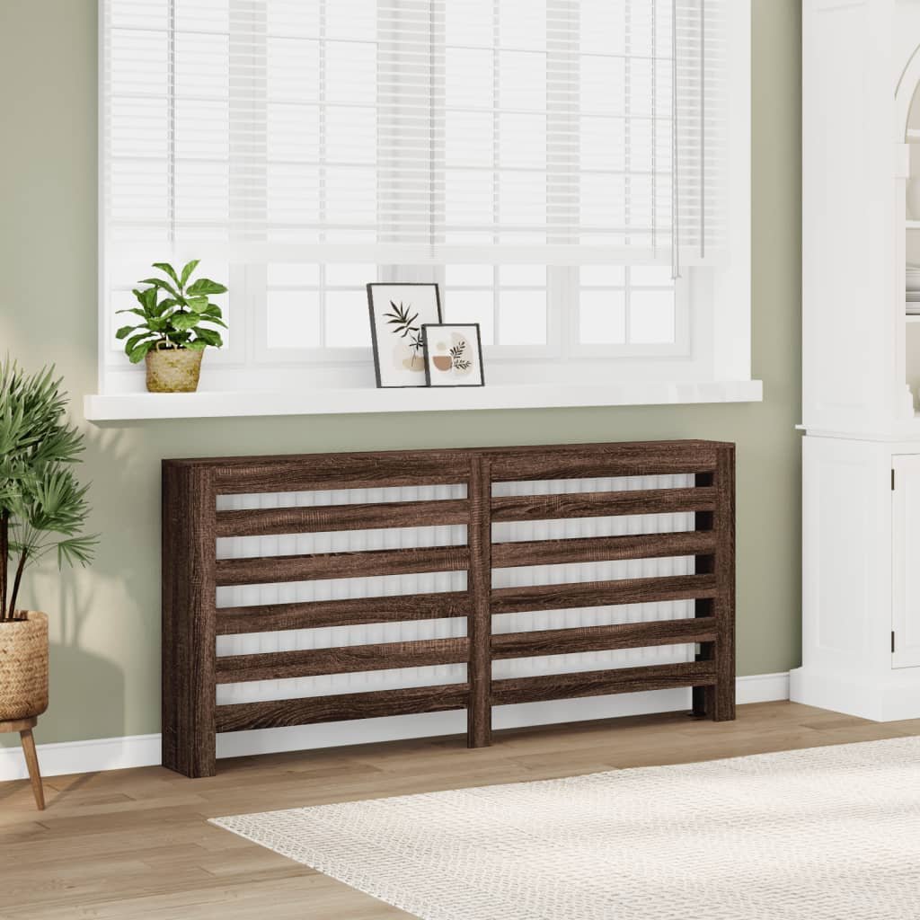 Walplus Engineered Wood Radiator Cover - Brown Oak - 175 x 20 x 82 cm