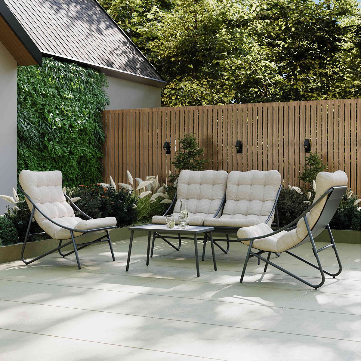 Charles Bentley Porto 4 Seater Lounge Set