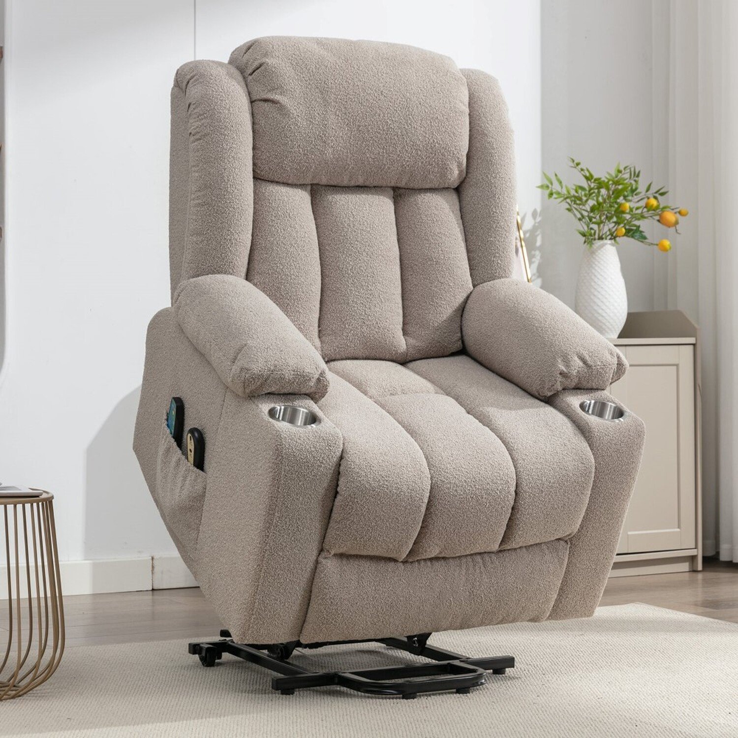Artemis Home Redding Dual Motor Lift Assist Massage Heat Recliner - Light Brown