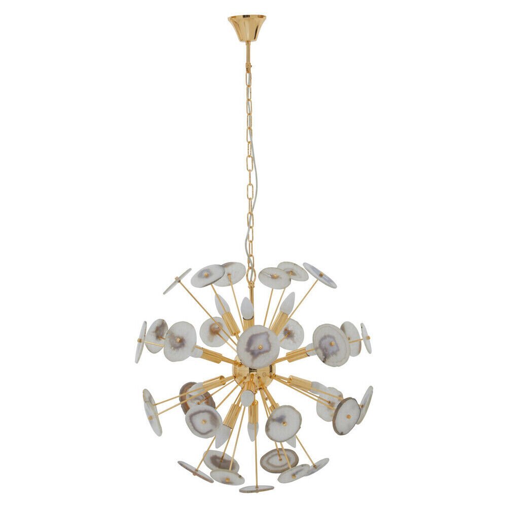 Orsina Agate 12-Light Pendant Light - Gold