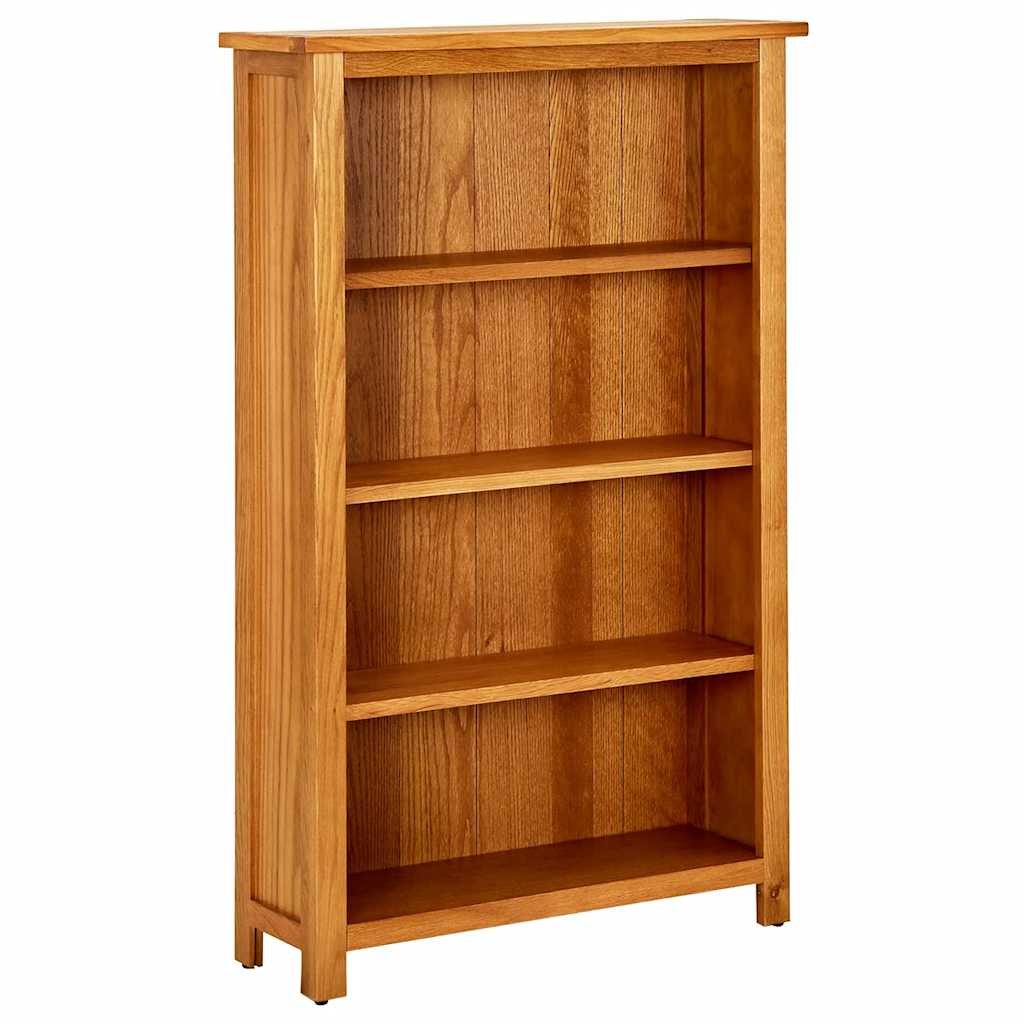 Walplus 4 Tier Solid Oak Bookcase - Brown - 70 x 22 x 110 cm