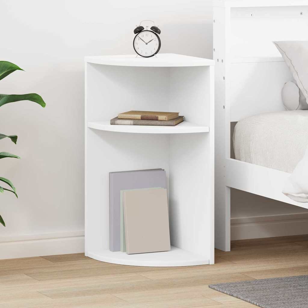 Walplus Engineered Wood End Table - White - 29.6 x 29.6 x 60 cm