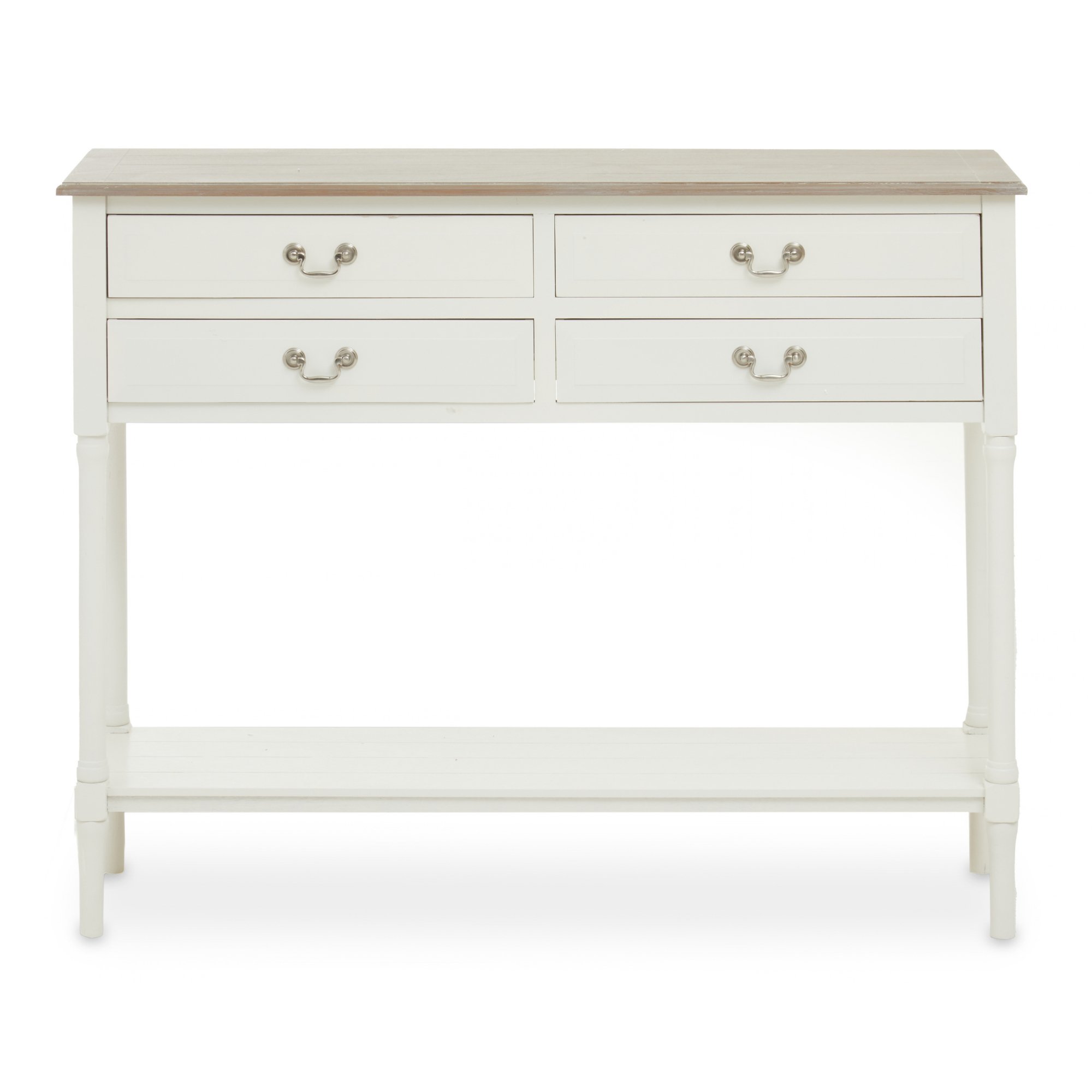 Orsina Heritage 4 Drawer Wooden Console Table – White