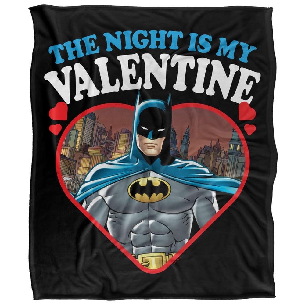 Batman The Night Is My Valentine Black Blanket - 91cm x 147cm