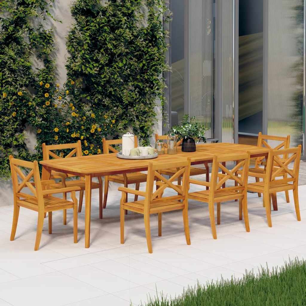 Walplus 8 Piece Wood Dining Chairs - Natural Wood - 54 x 55 x 90 cm