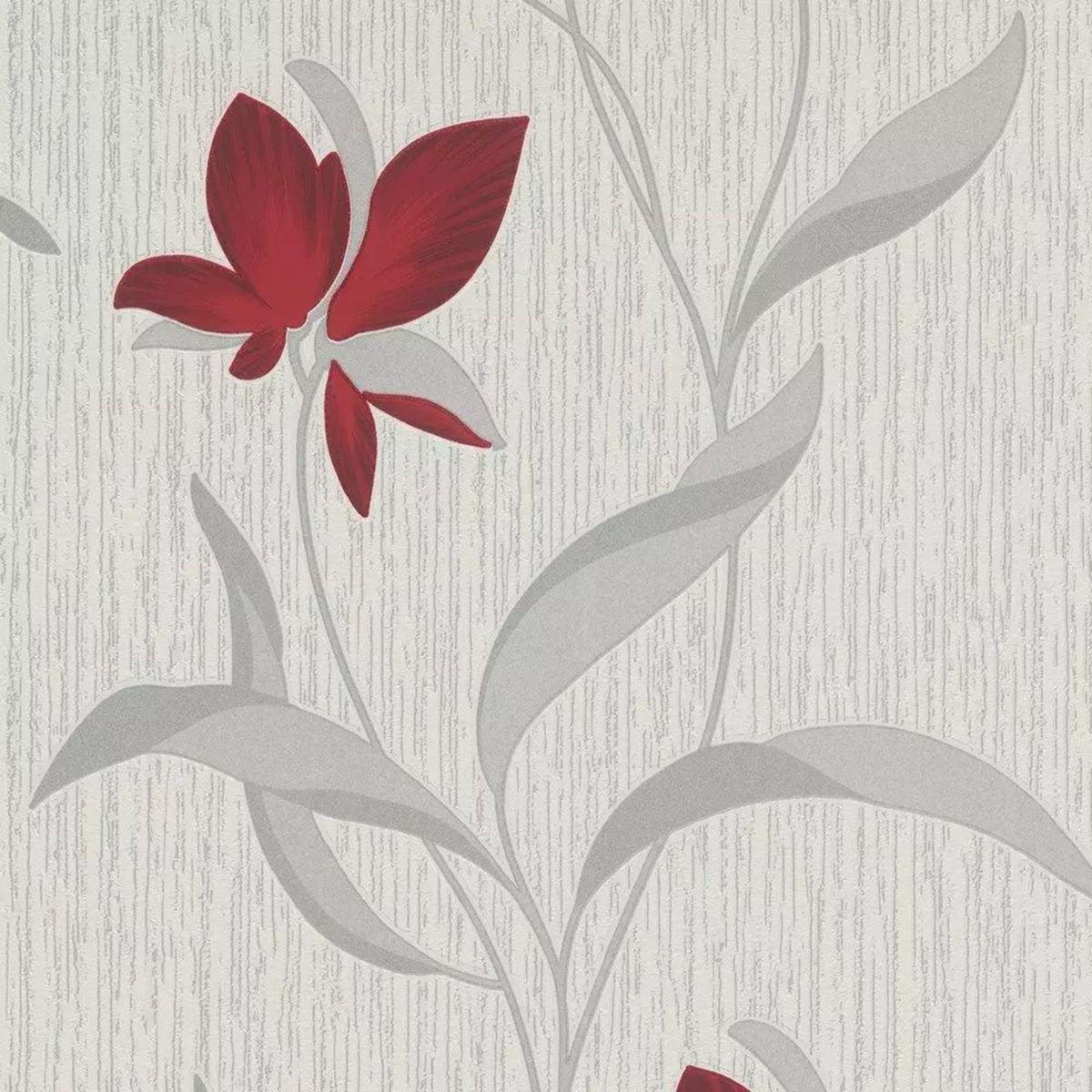 Erismann Fleur Vinyl Textured Wallpaper - Red