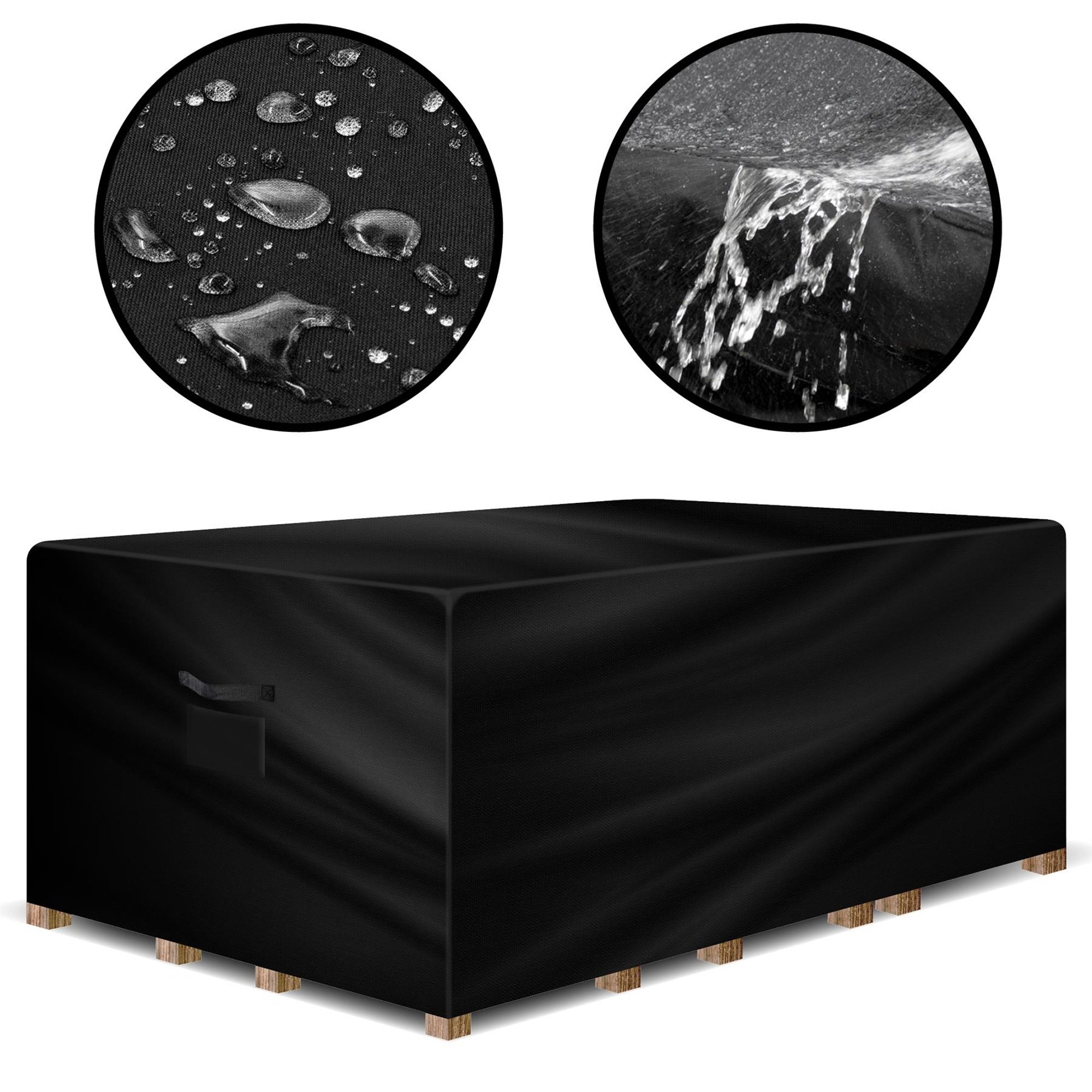 Gracious Gardens Rectangular Garden Furniture Cover Black - 242x162x100cm