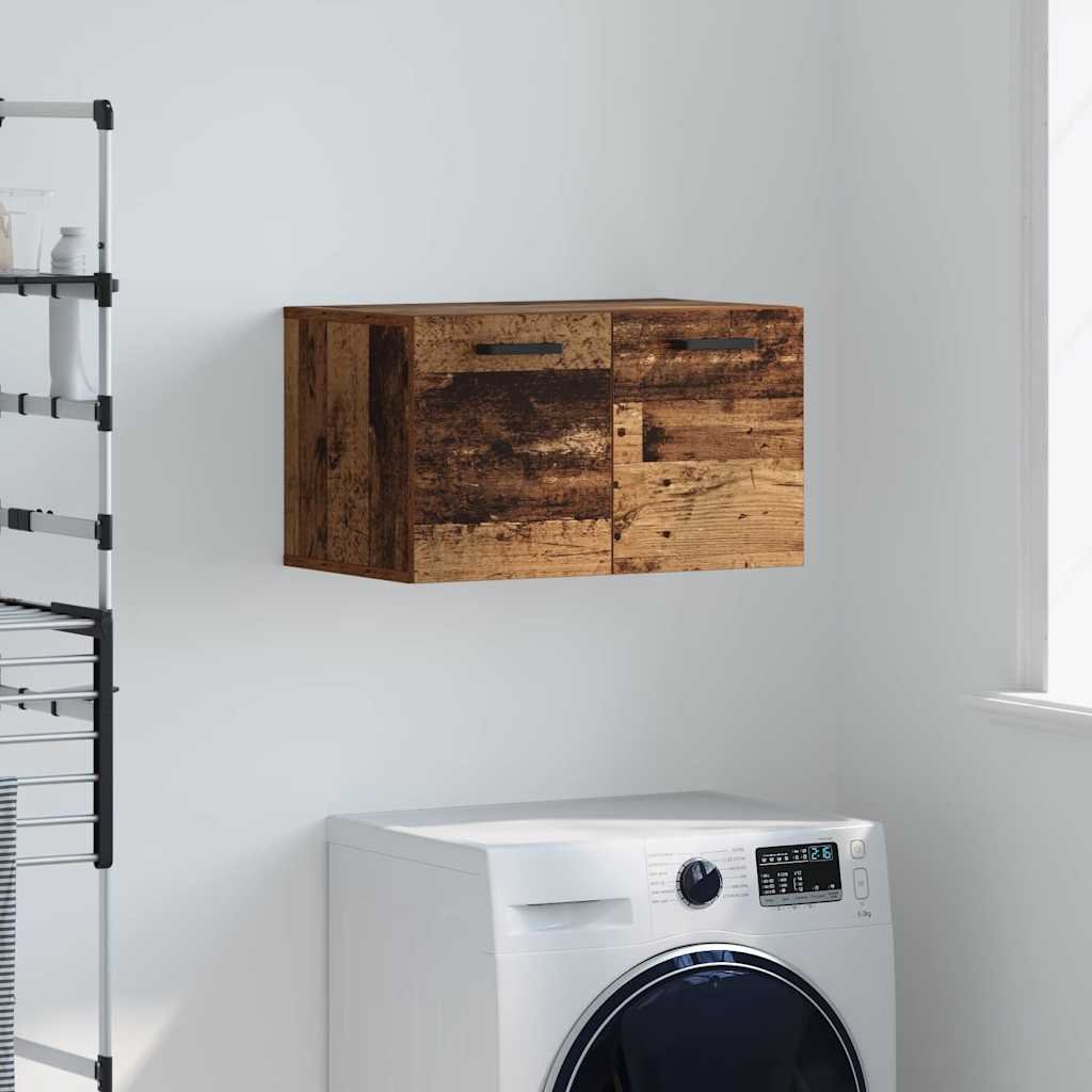 Walplus Engineered Wood Wall Mounted Cabinet - Dark Wood - 60 x 36.5 x 35 cm