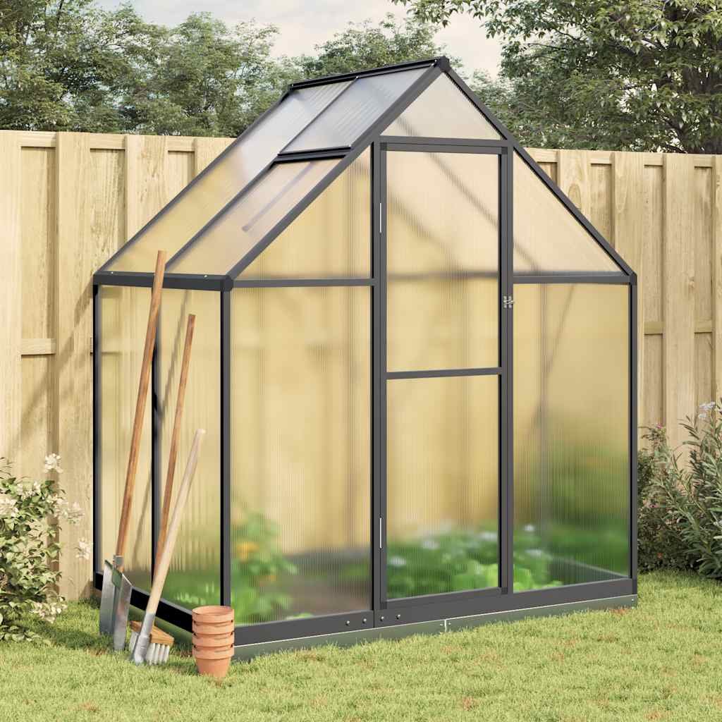 Walplus Greenhouse with Base - Anthracite and Transparent - 169 x 114 x 202 cm