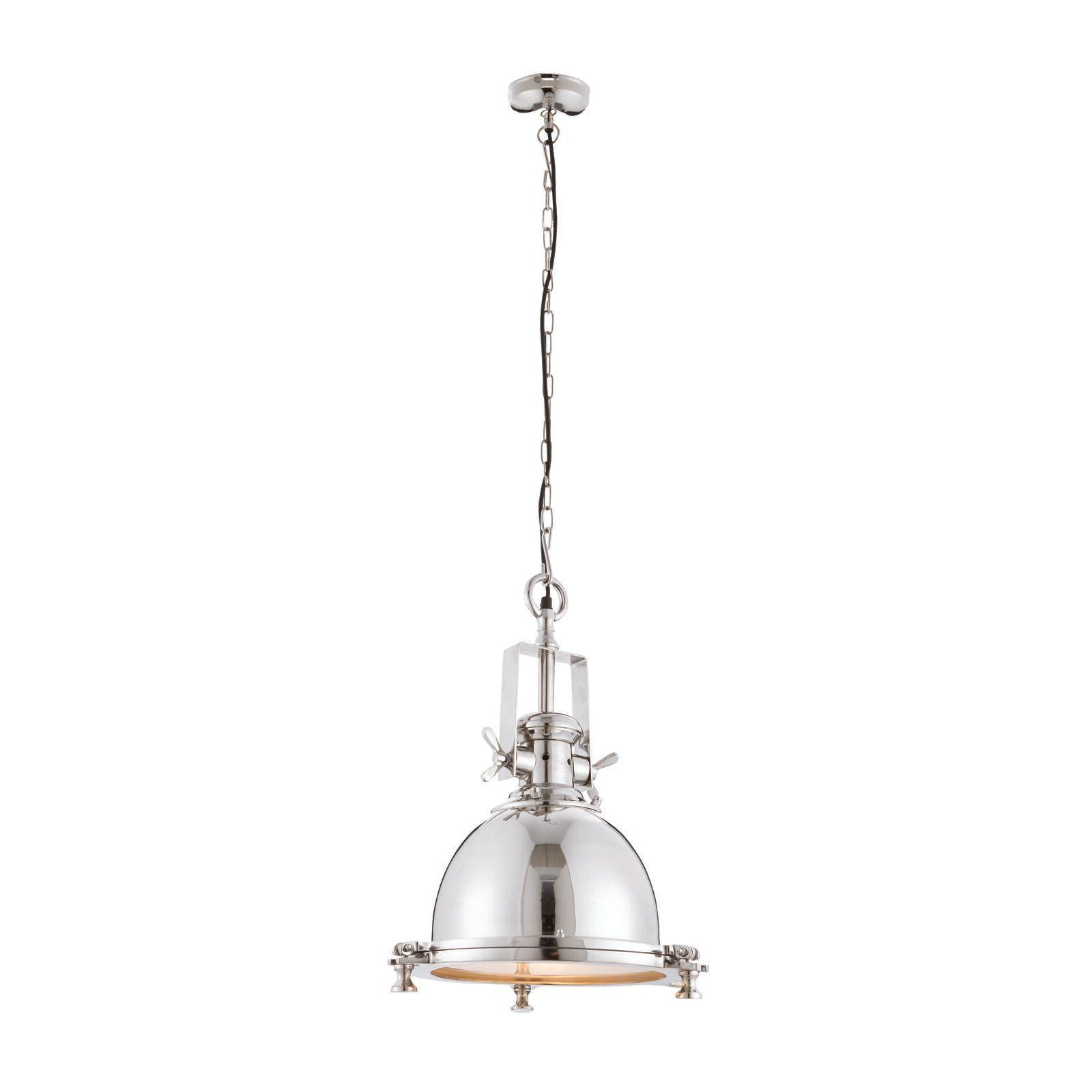 Loops Direct Nickel Plate Pendant Light - Sandblasted Glass