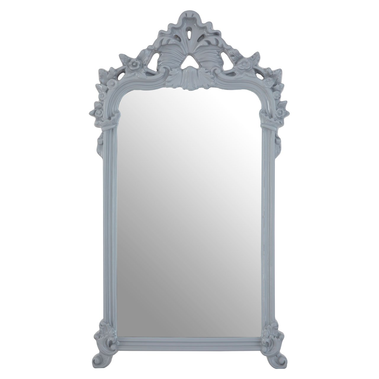Orsina Gabrieli Wall Mirror With Ornate Frame – Grey