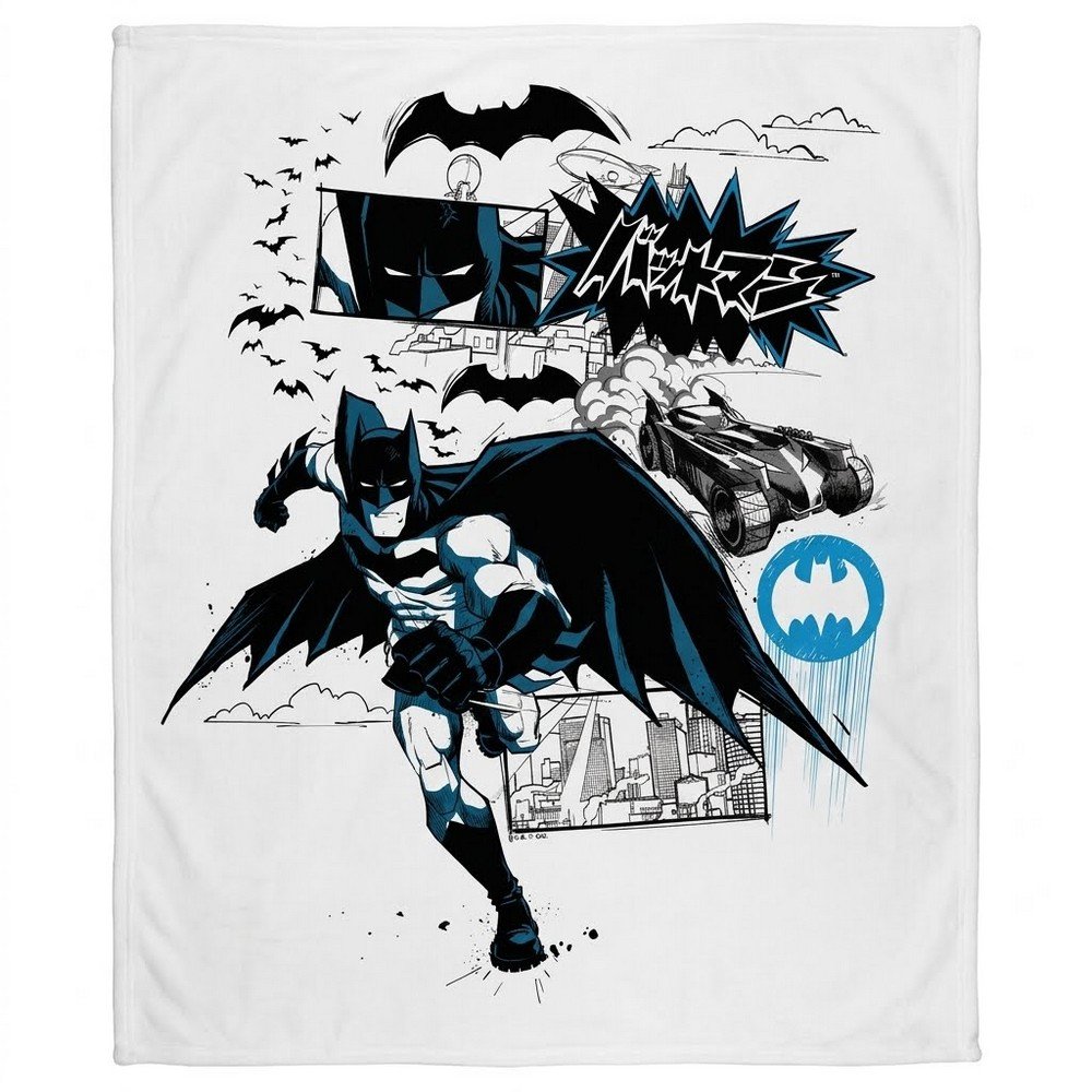Batman Kanji Running Soft Touch Blanket - 152cm x 127cm
