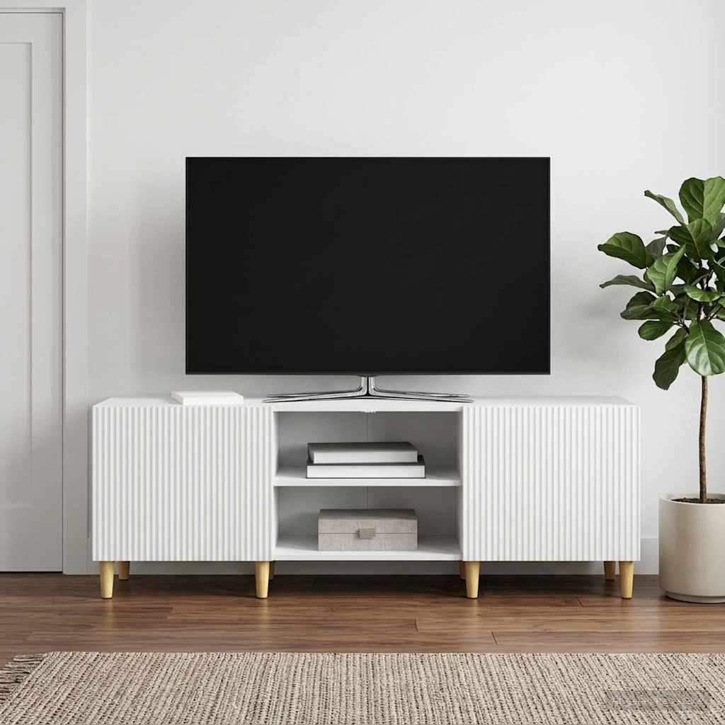 Walplus Engineered Wood TV Cabinet Tall Unit - White - 150 x 31 x 50 cm