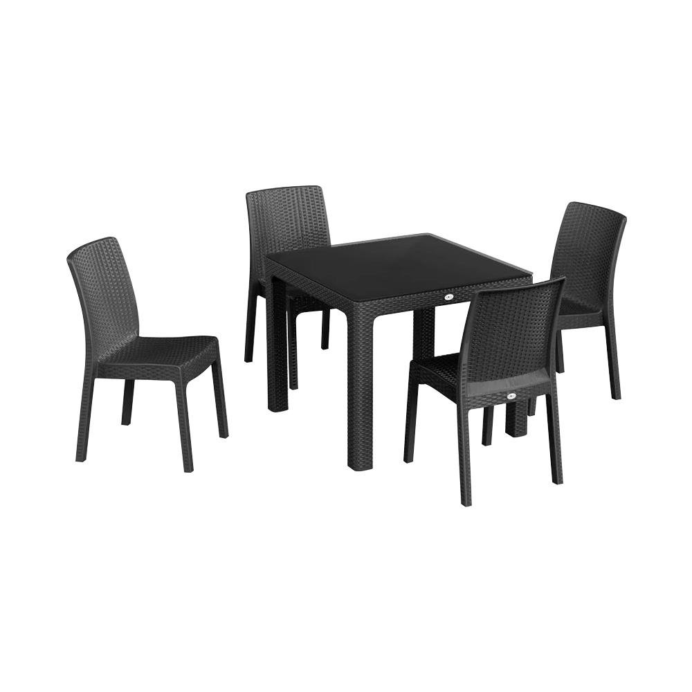 Harbour Housewares 5pc Noble Square Patio Dining Set Set 90cm x 90cm