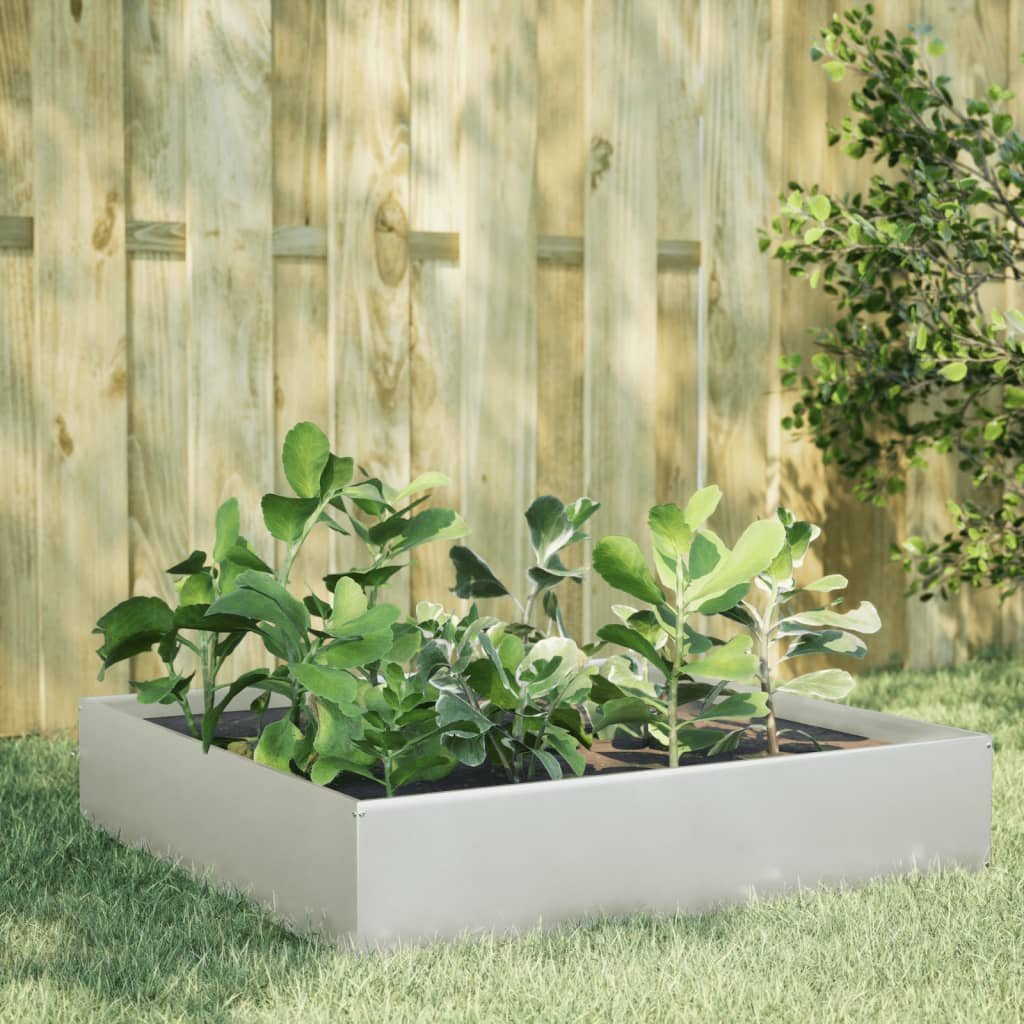 Walplus Stainless Steel Raised Garden Bed - 100 x 100 x 33.5 cm