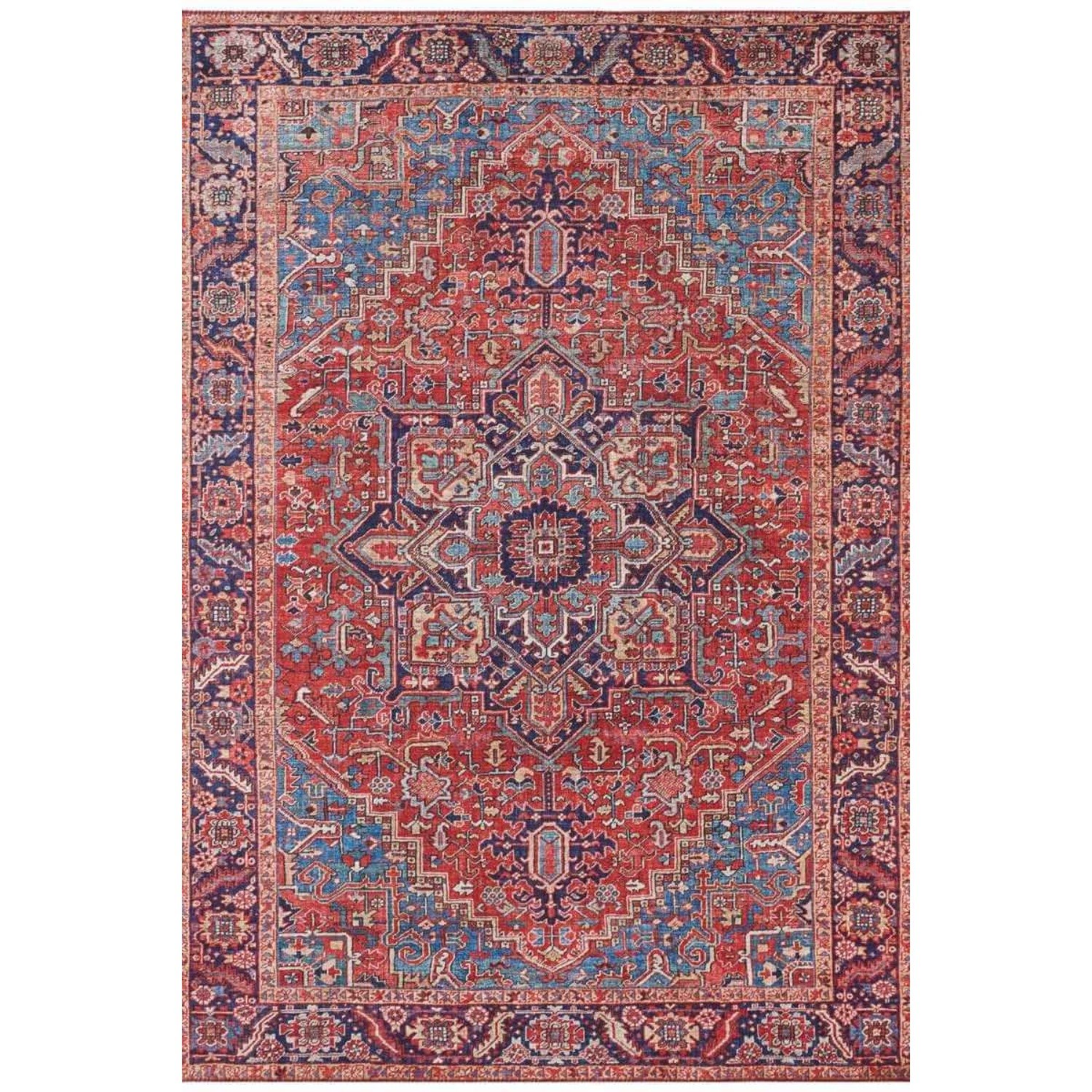 Hanse Home Red Oriental Amata Vintage Medallion Flatweave Rug - 80 x 150cm
