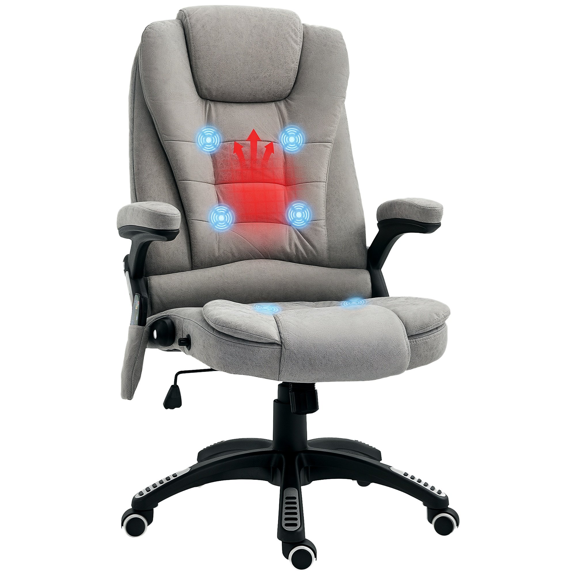 Vinsetto Microfiber Cloth Executive Computer Desk Chair - Grey
