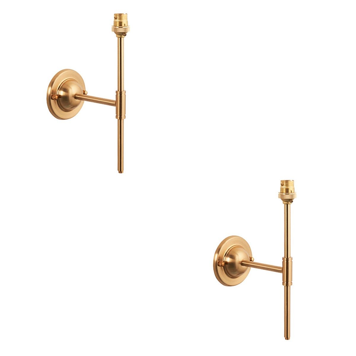 Loops Direct Pack of 2 Classic T Bar Wall Light - Brushed Brass