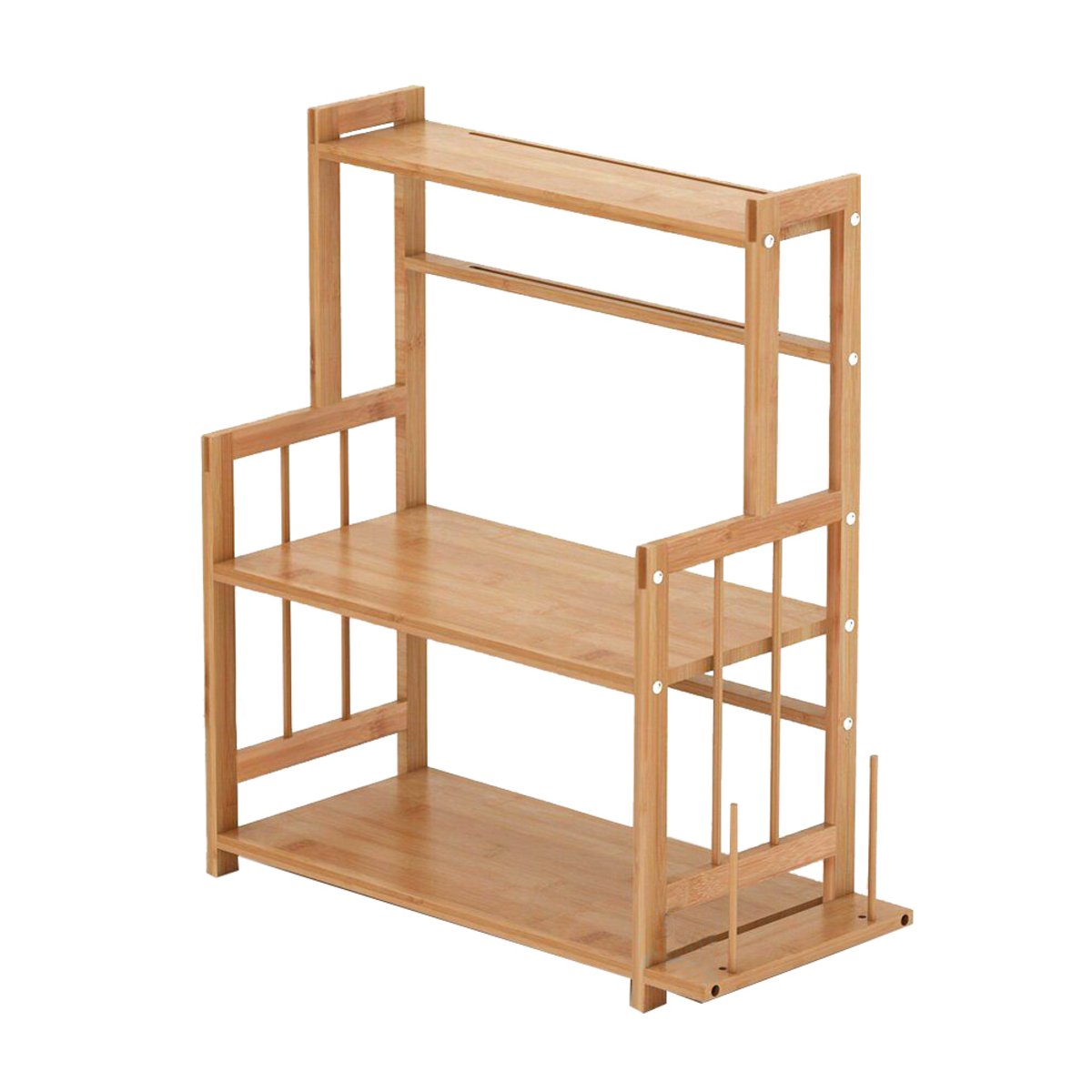 Living and Home 3 Tier Freestanding Bamboo Spice Rack - Natural