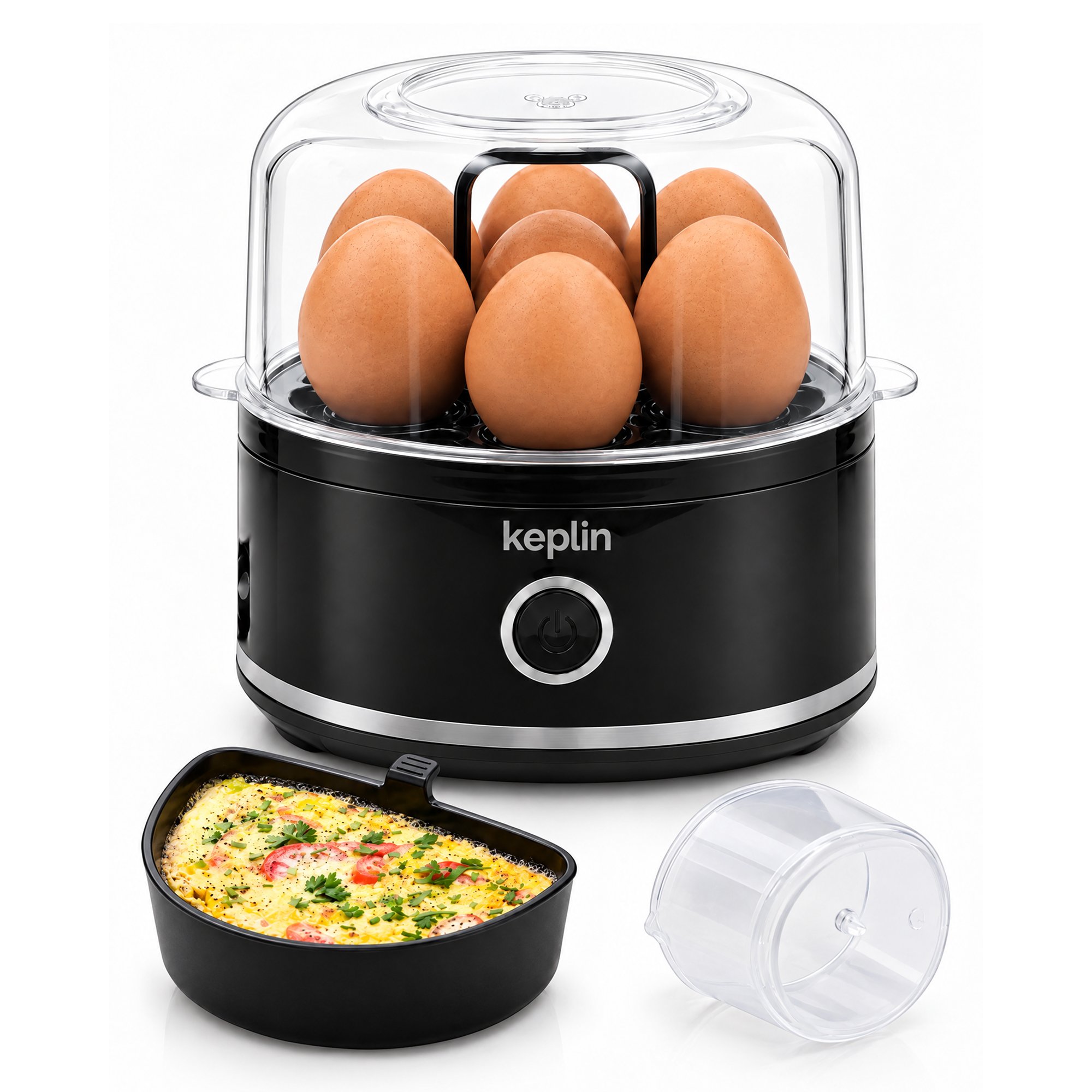Keplin 400W Electric Egg Cooker 7 Egg Capacity - Black