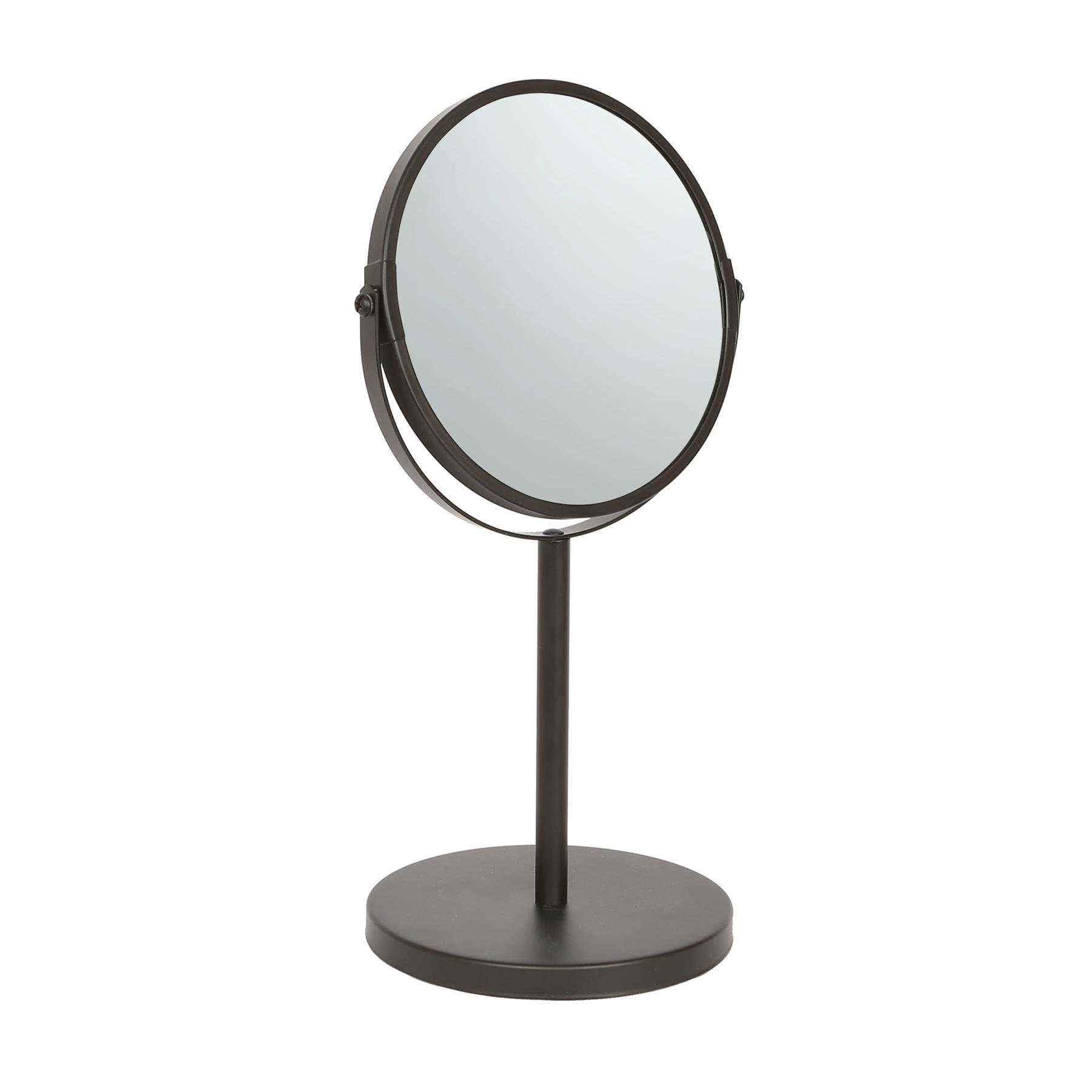 Harbour Housewares Pedestal Mirror - Black - 18.5cm x 34.5cm