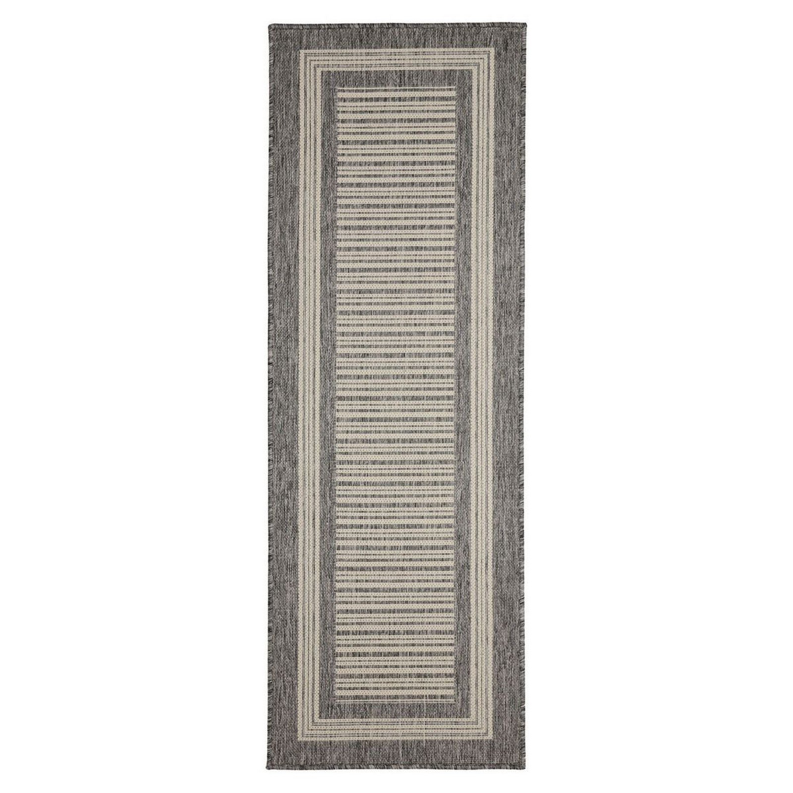 Mega Flooring Grey Modern Bordered Rug - 160 x 225cm